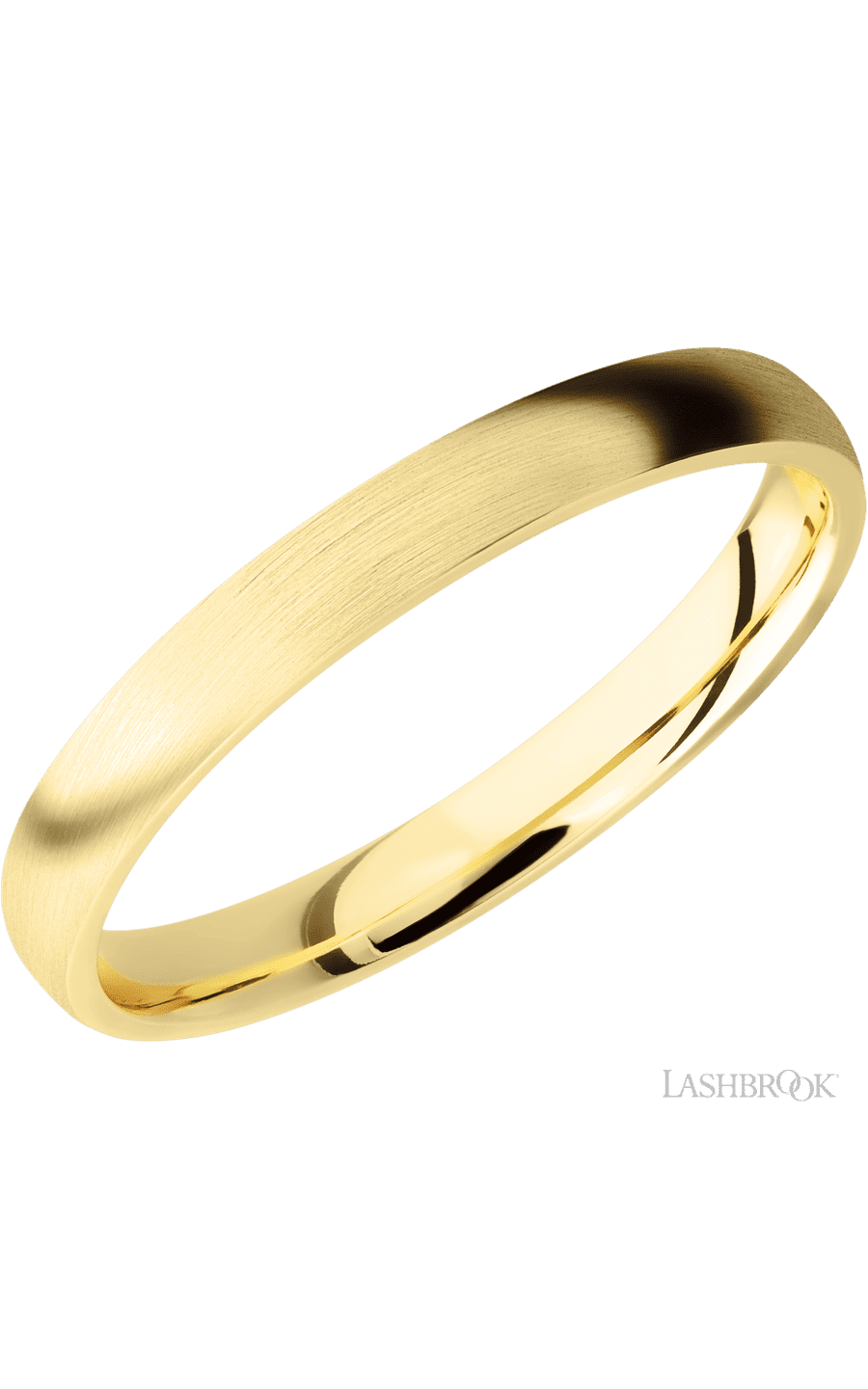 3 mm wide Domed 14K Yellow Gold band.