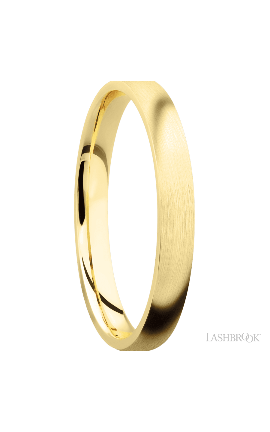 3 mm wide Domed 14K Yellow Gold band.