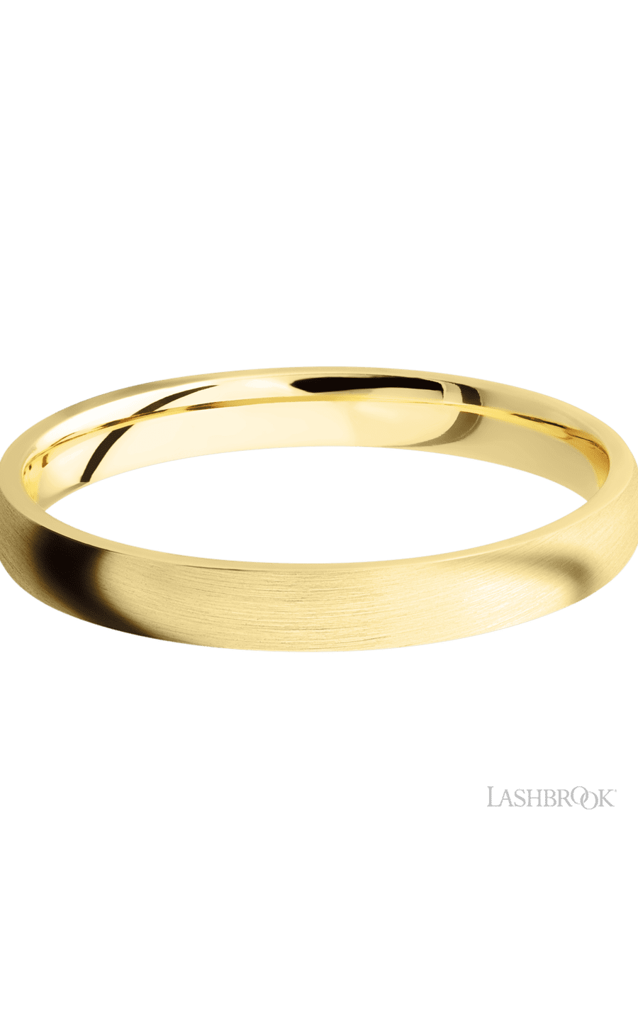 3 mm wide Domed 14K Yellow Gold band.
