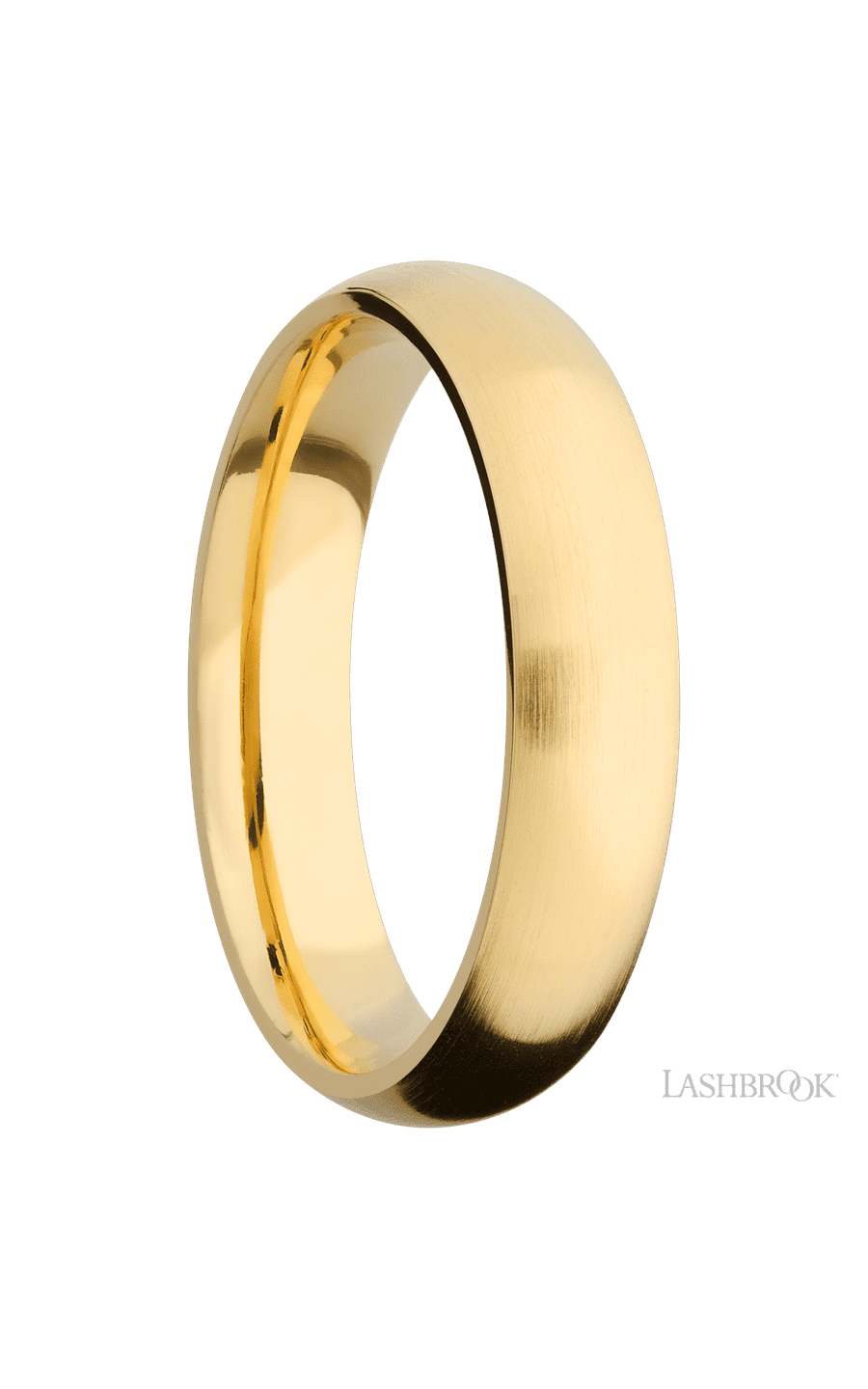 5 mm wide Domed 14K Yellow Gold band.