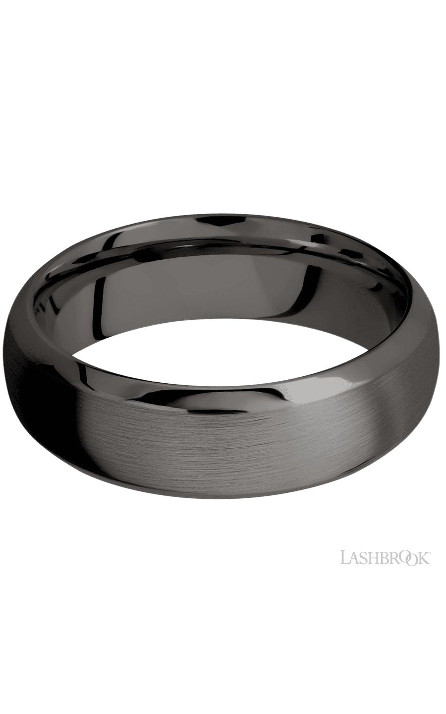 7 mm wide Domed Bevel Tantalum Noir band.