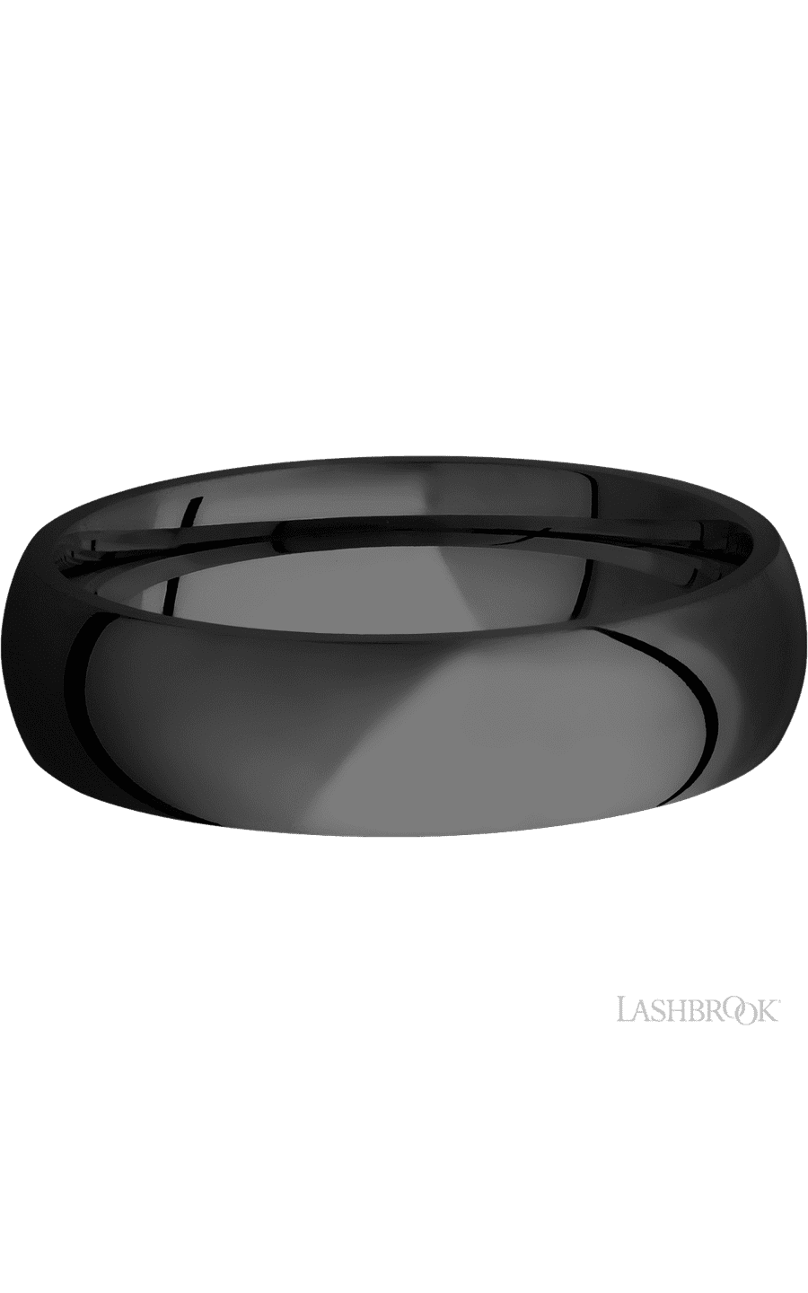 6 mm wide Domed Zirconium band.