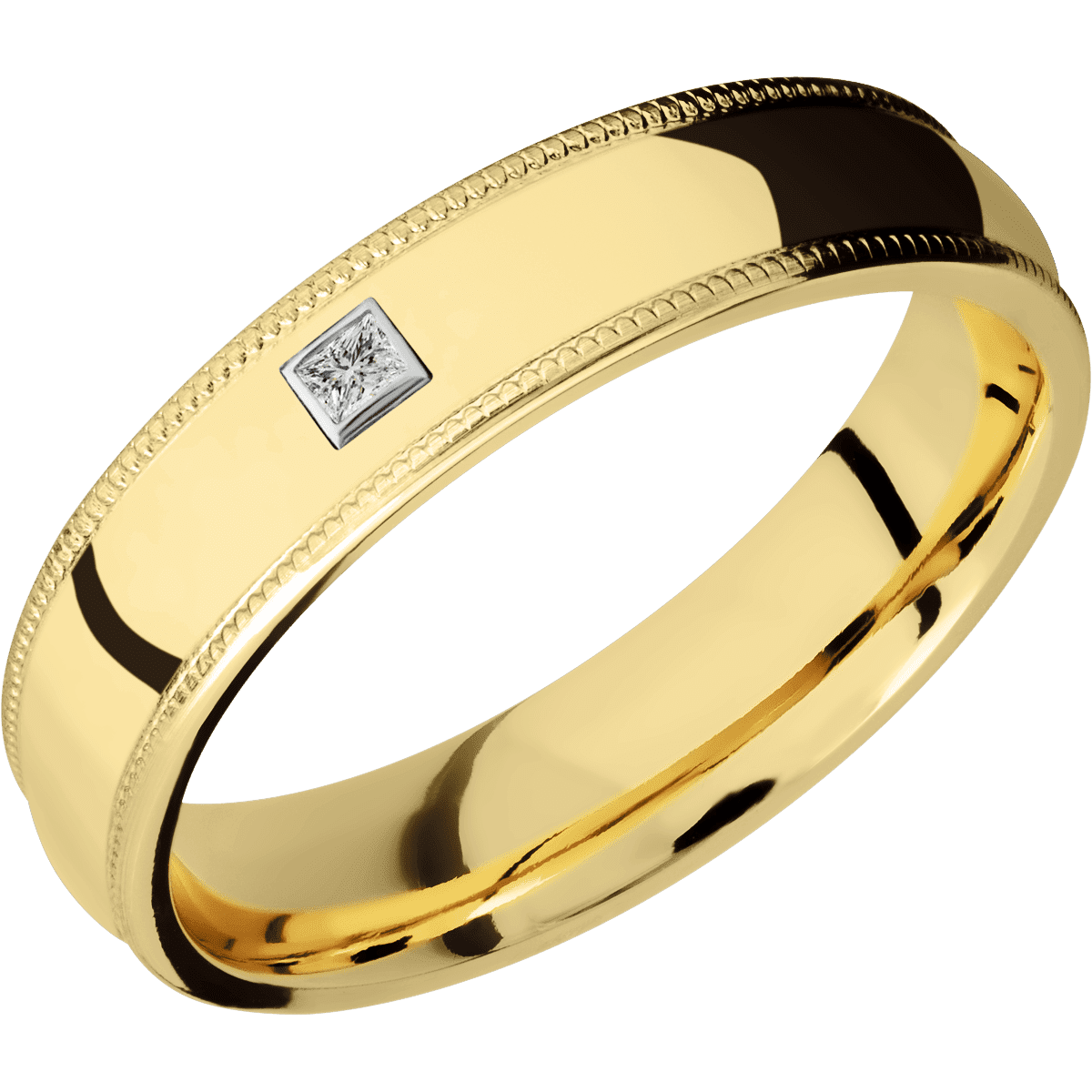 14K Yellow Gold + Polish Finish