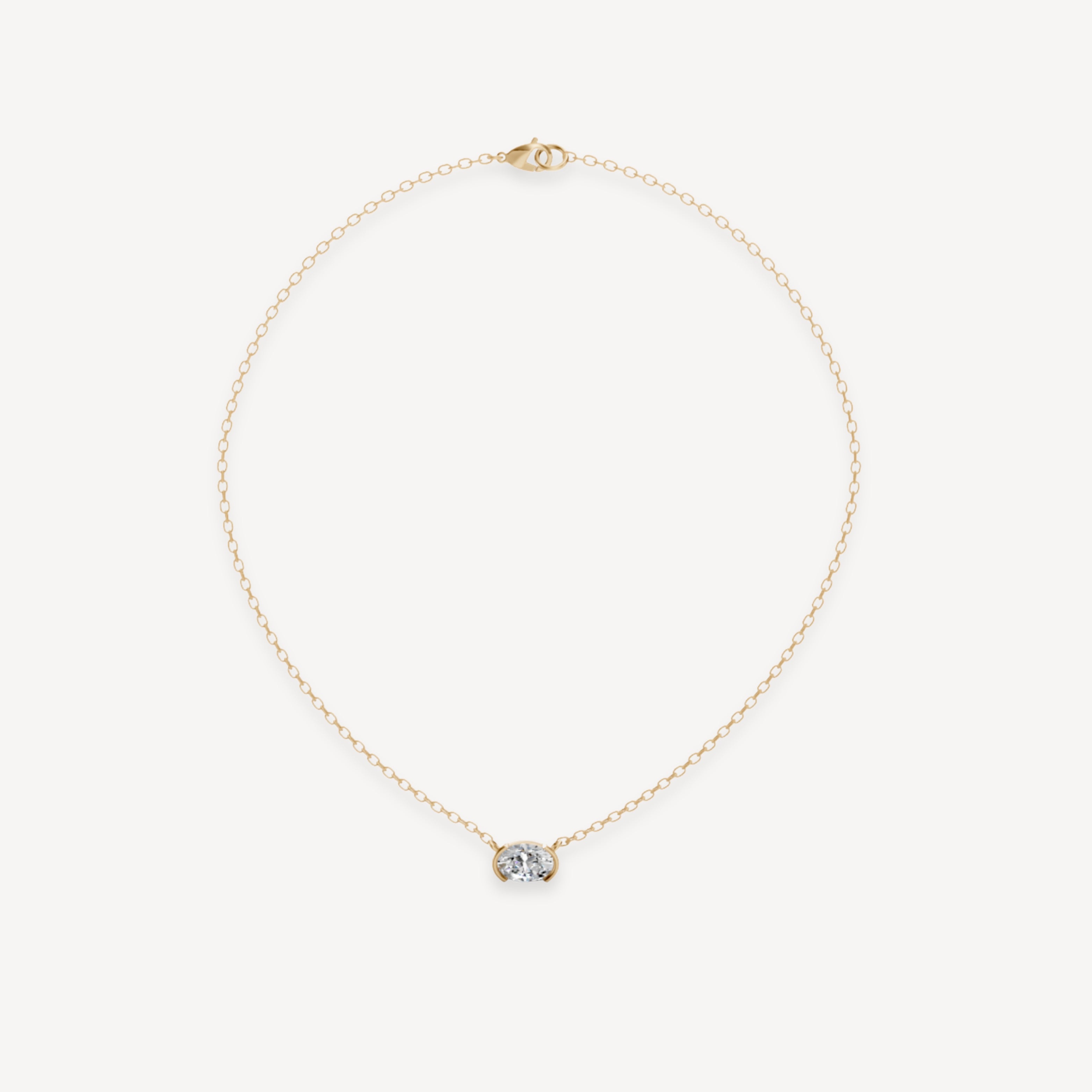 Half Bezel Pendant- Oval