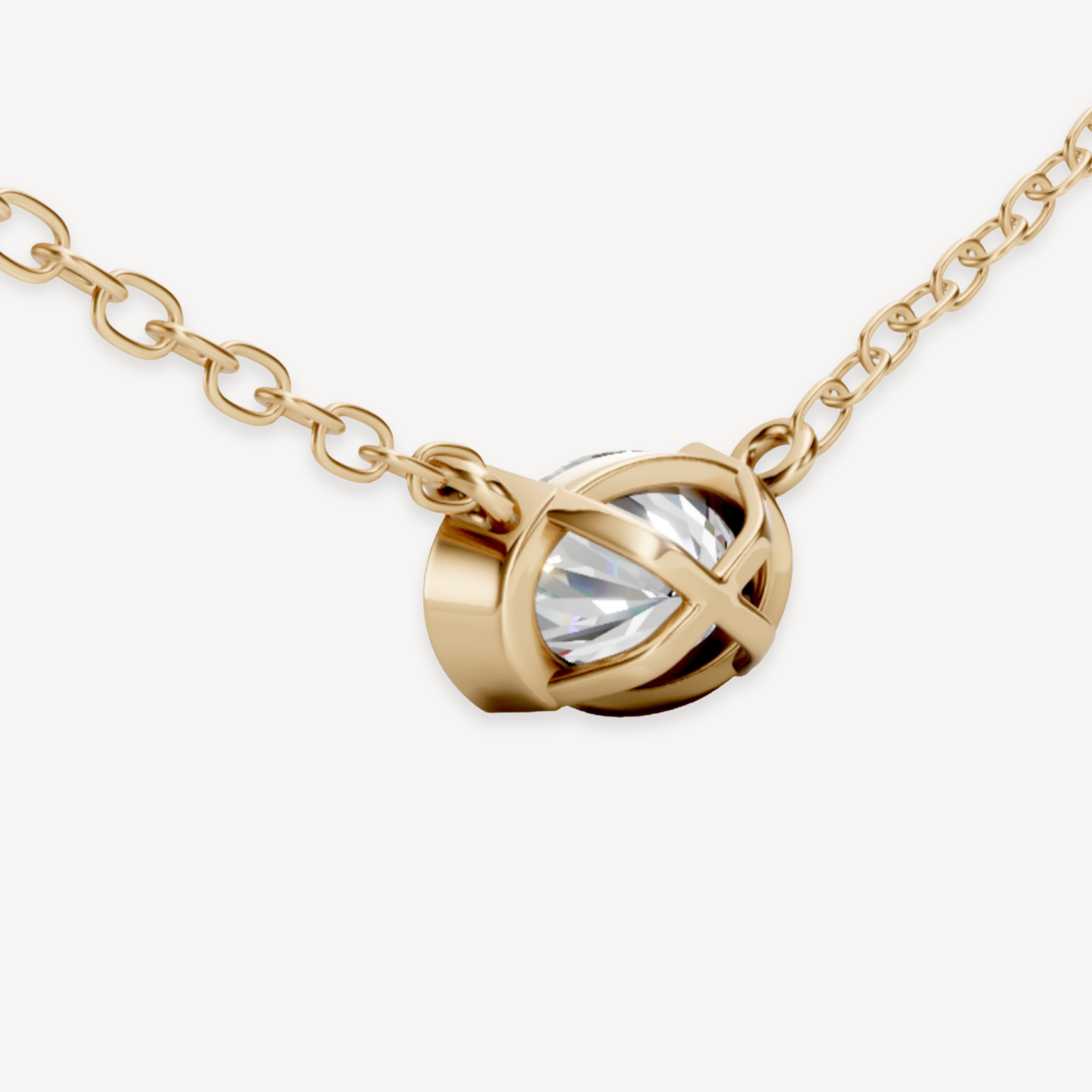 Half Bezel Pendant- Oval