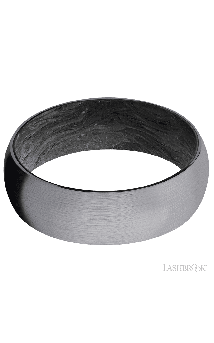 7 mm wide Domed Tantalum band featuring a Forged Carbon Fiber sleeve.