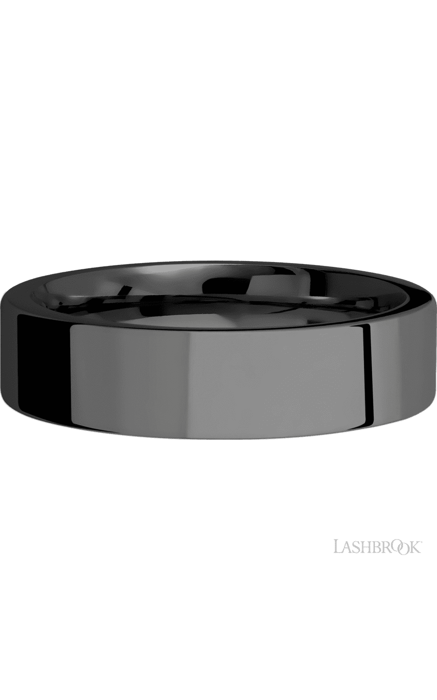 6 mm wide Flat Zirconium band.