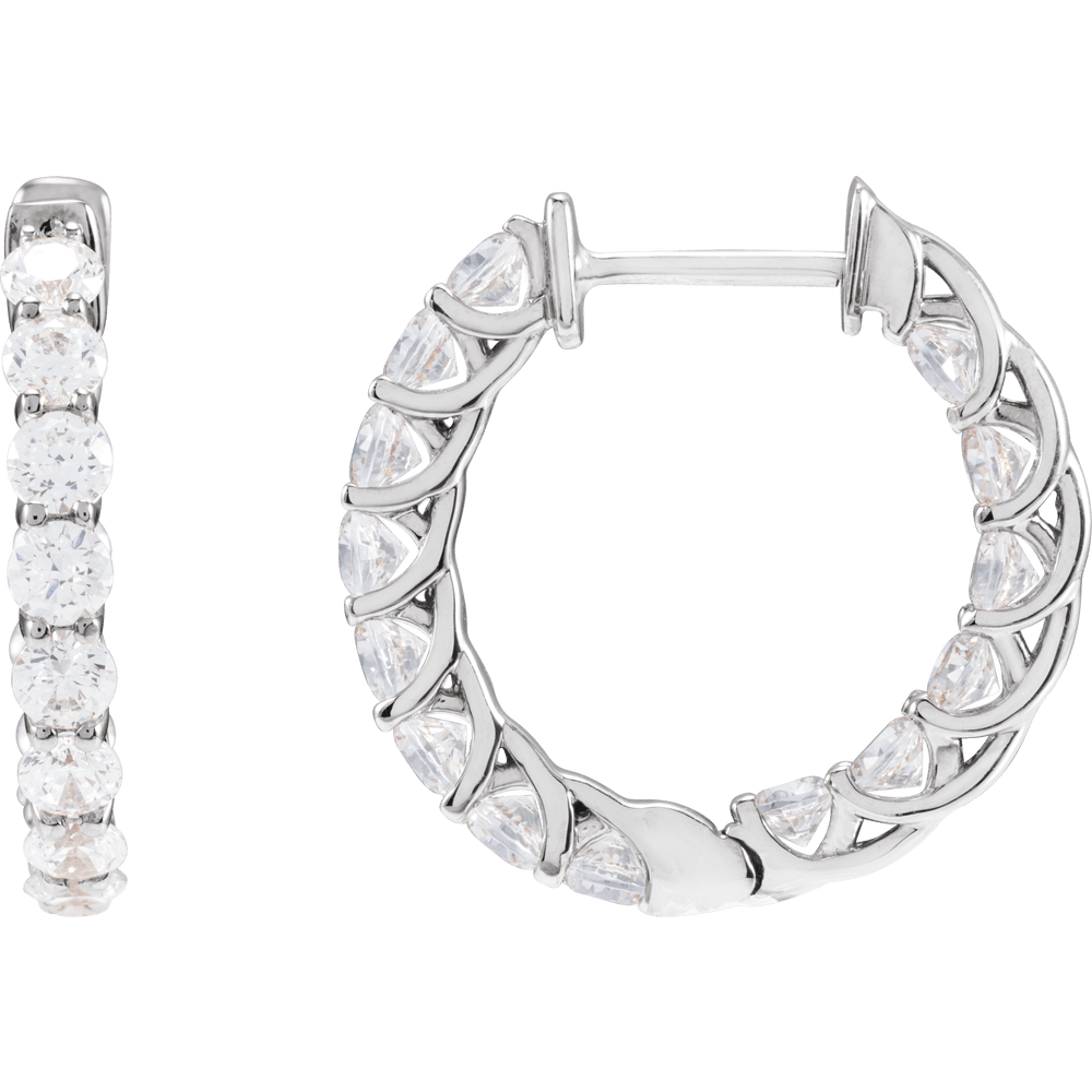 Inside Outside Diamond Hoops