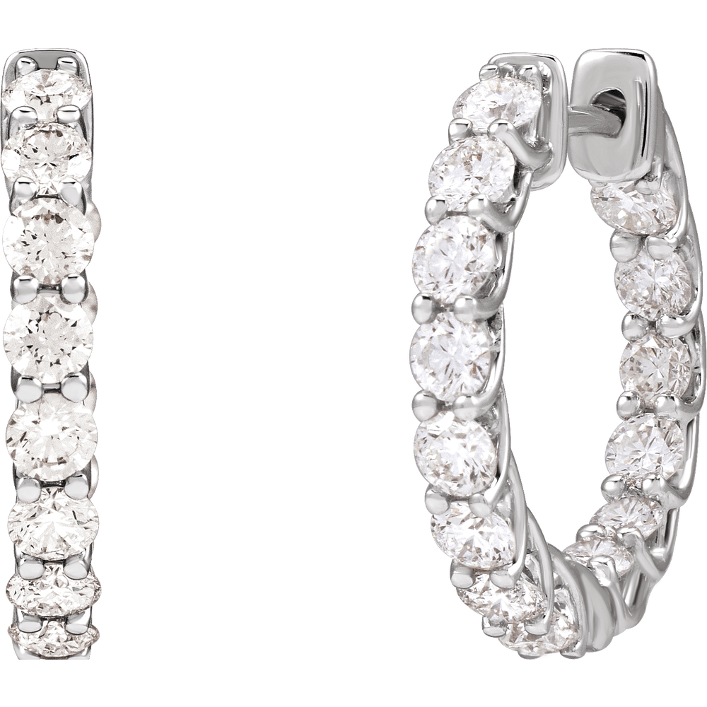 Inside Outside Diamond Hoops