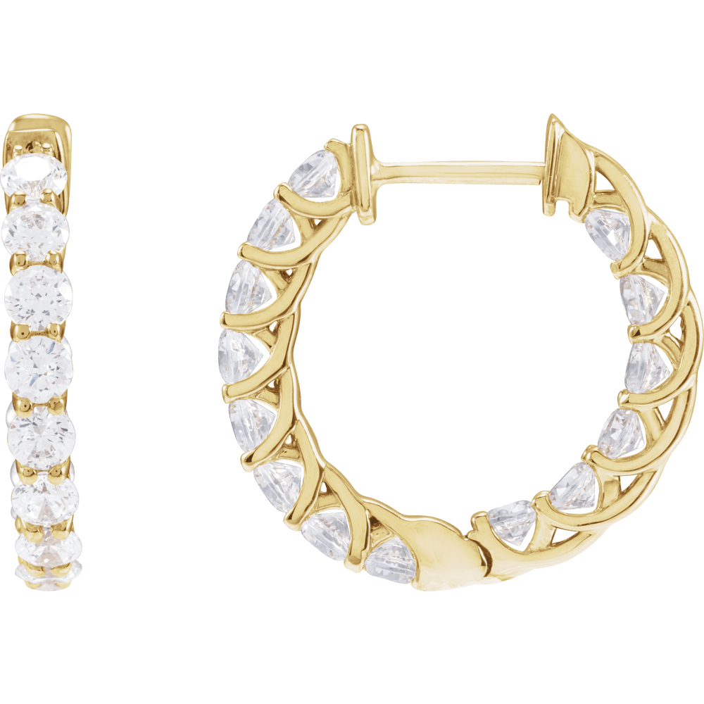 Inside Outside Diamond Hoops