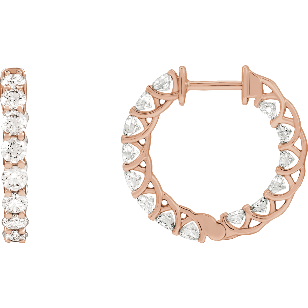 Inside Outside Diamond Hoops