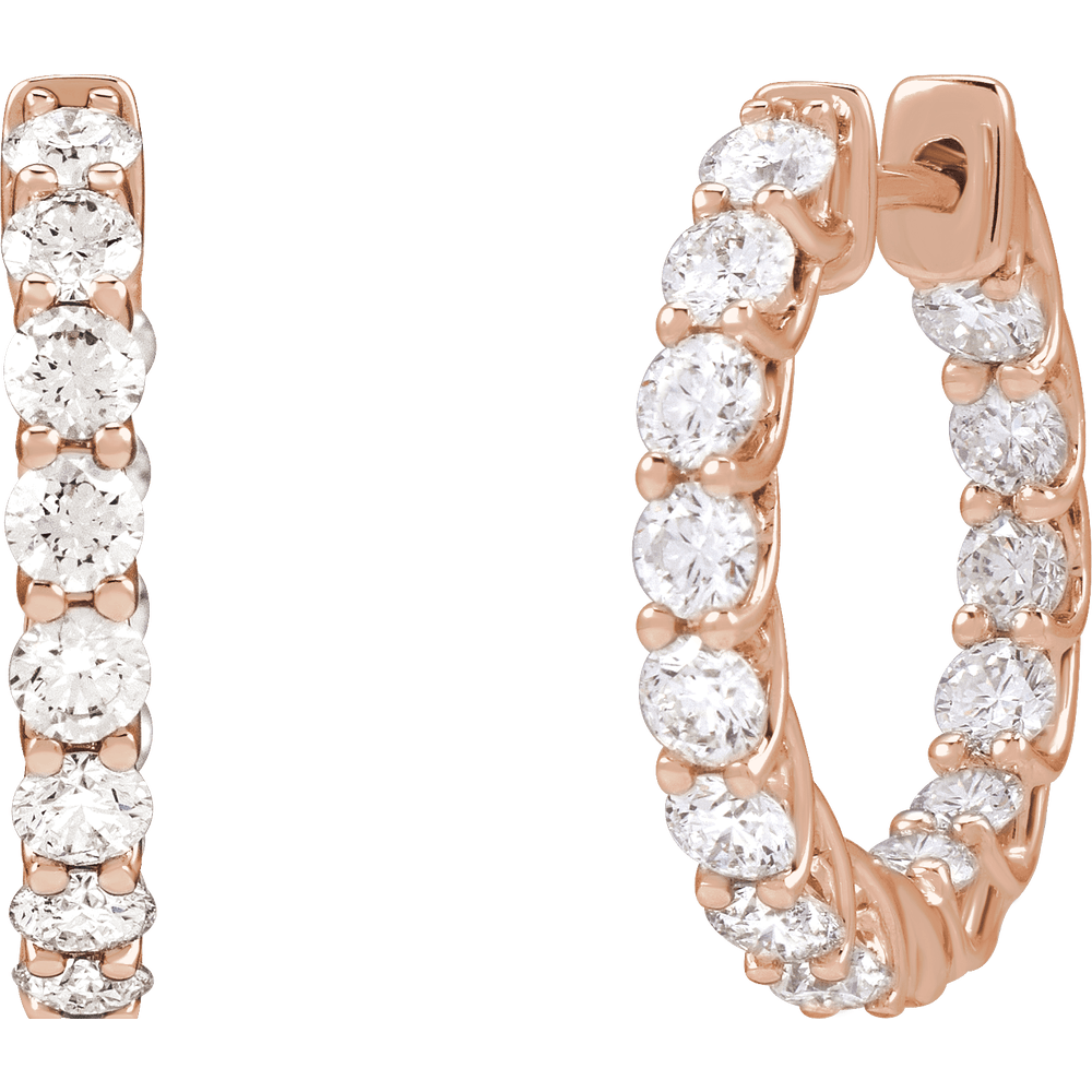 Inside Outside Diamond Hoops
