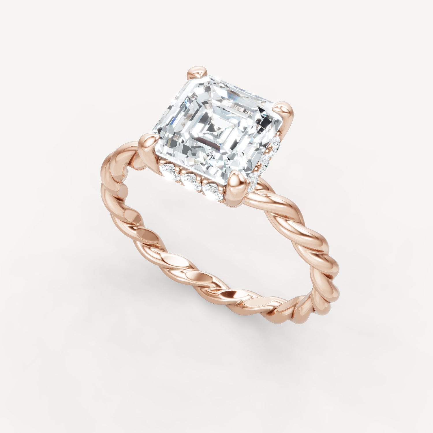 Hidden Halo Twist - Asscher