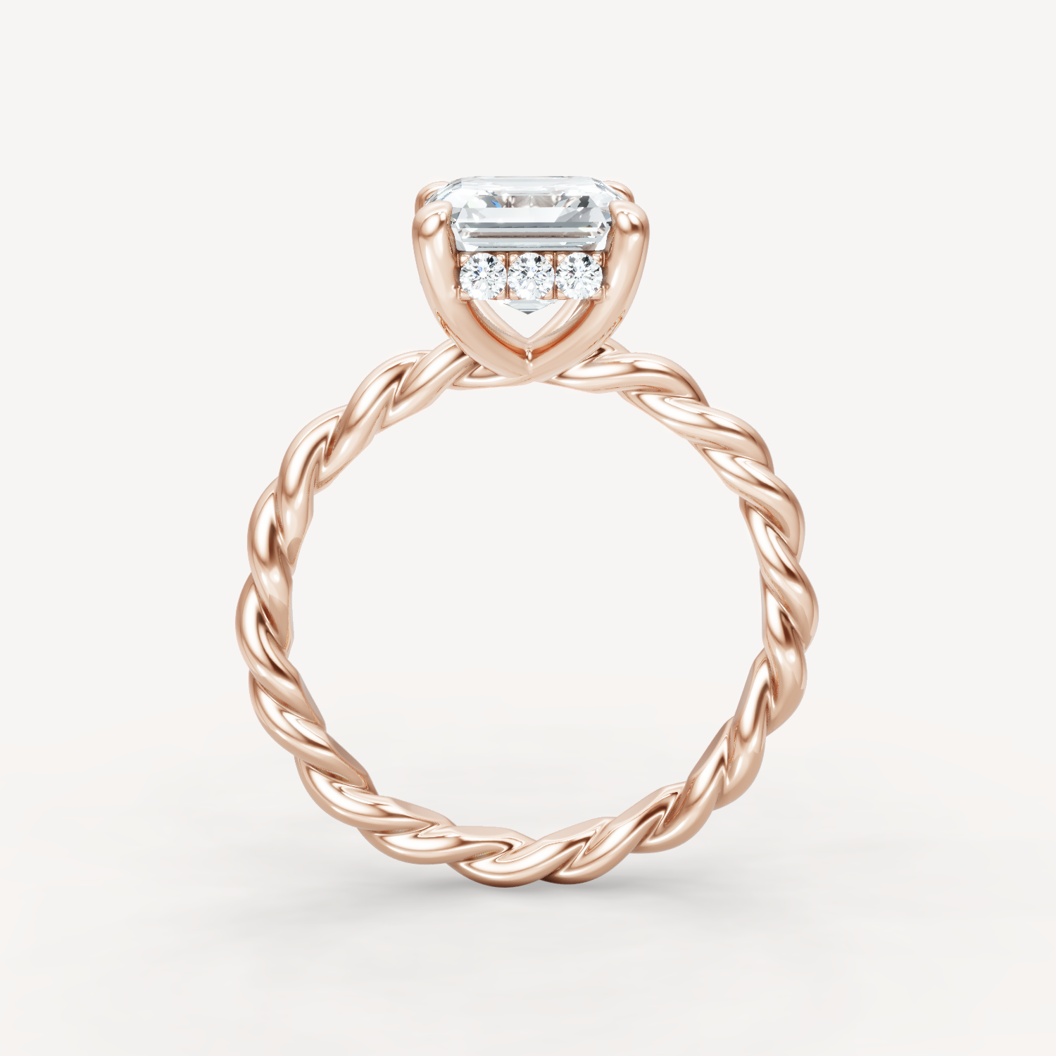Hidden Halo Twist - Asscher