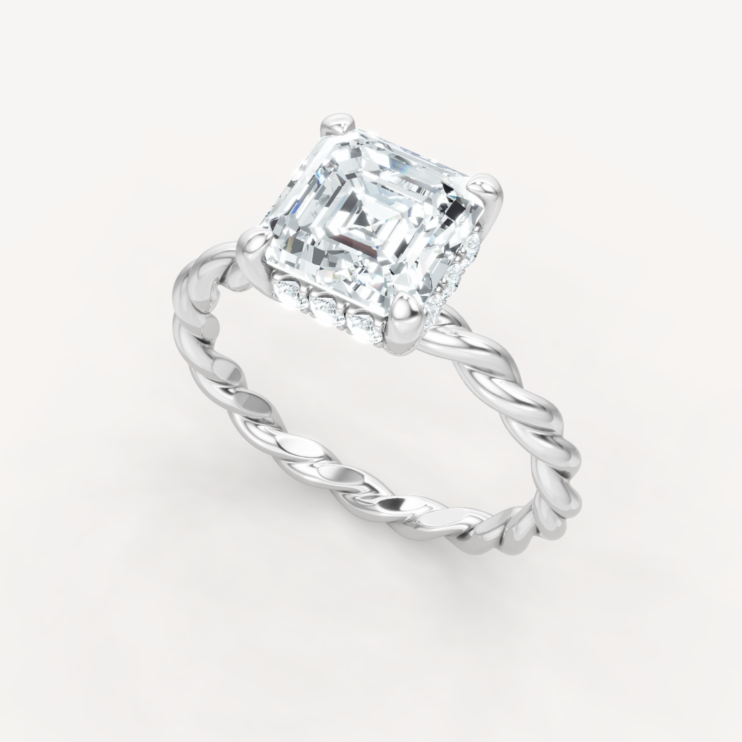 Hidden Halo Twist - Asscher
