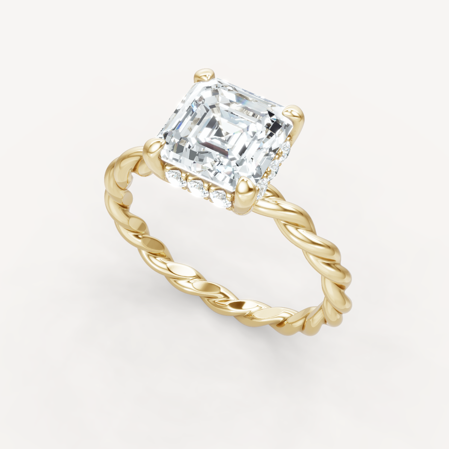 Hidden Halo Twist - Asscher
