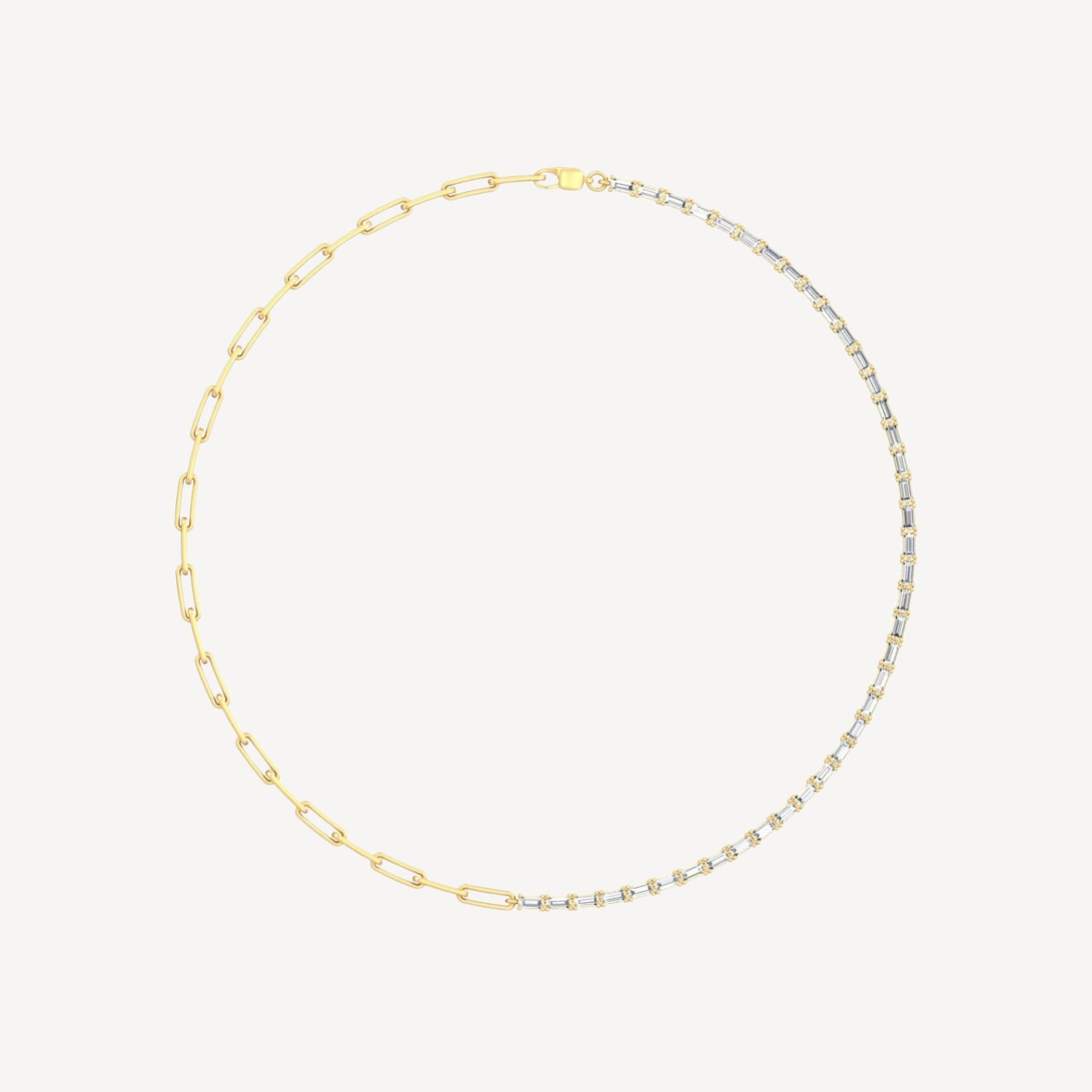 Emerald Paperclip Tennis Necklace