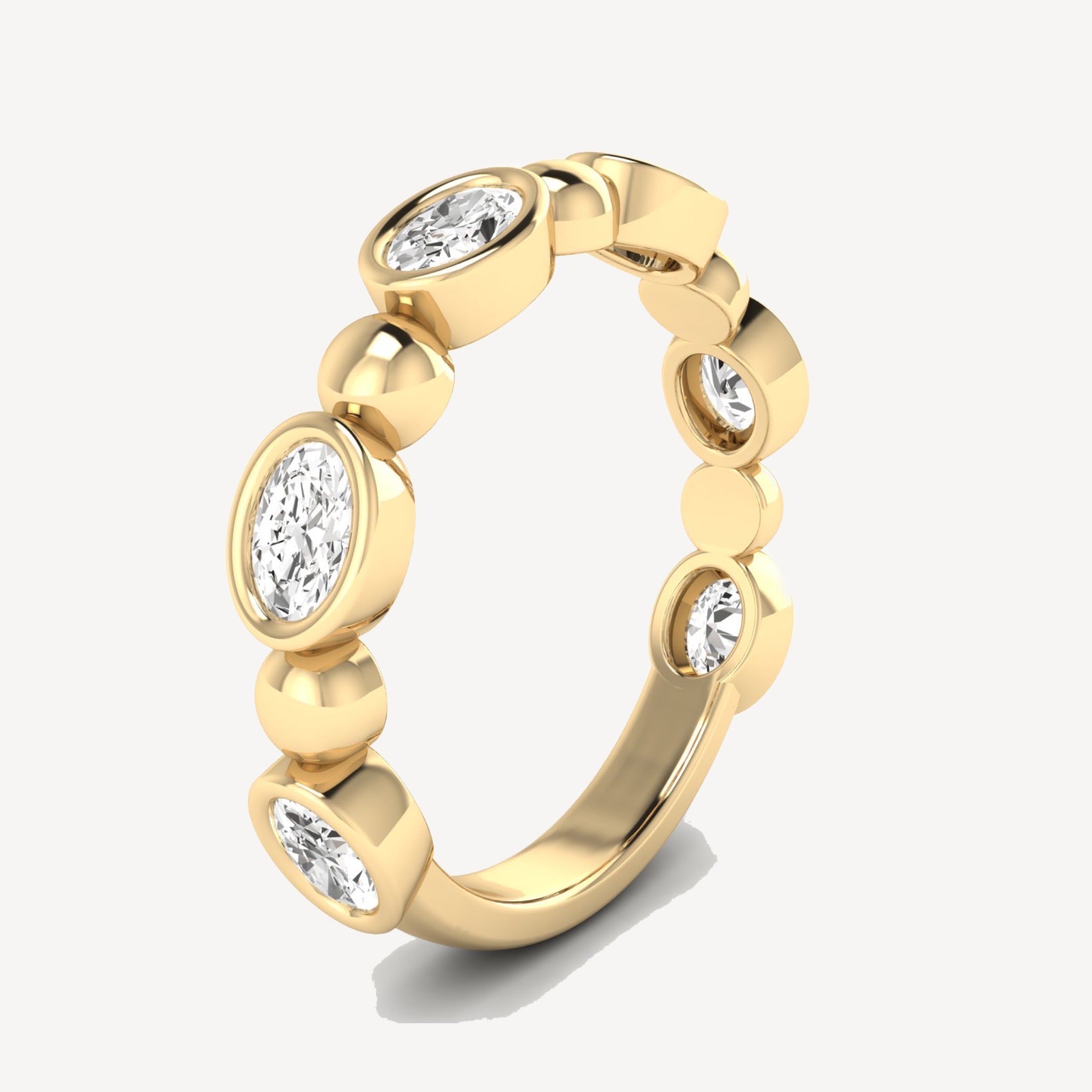 Beaded Bezel Oval Band