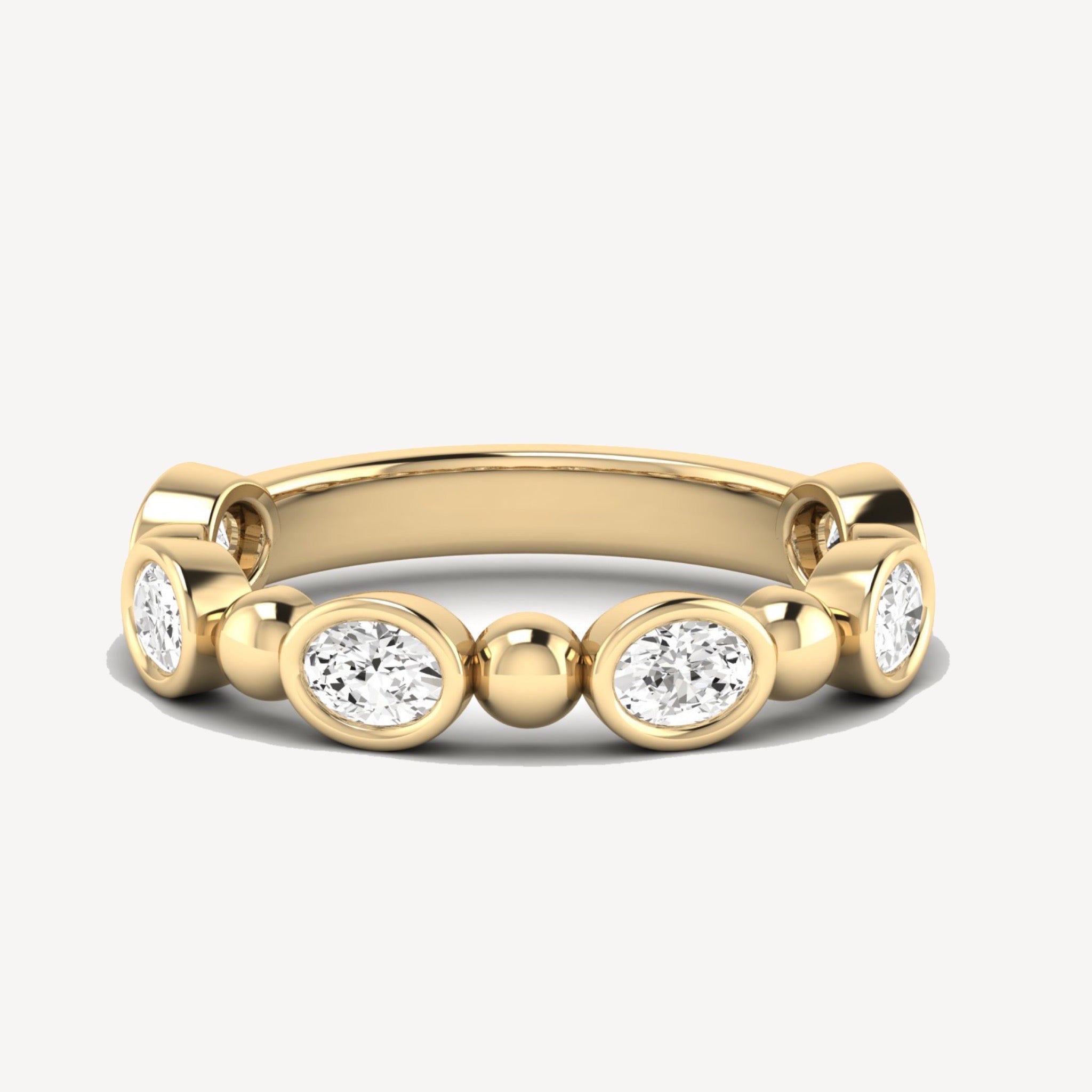 Beaded Bezel Oval Band