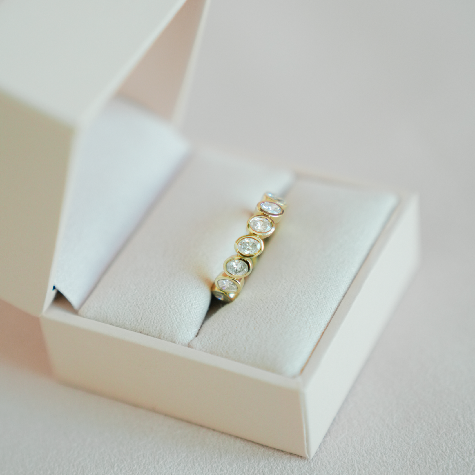 Tilted Ovals Eternity Band