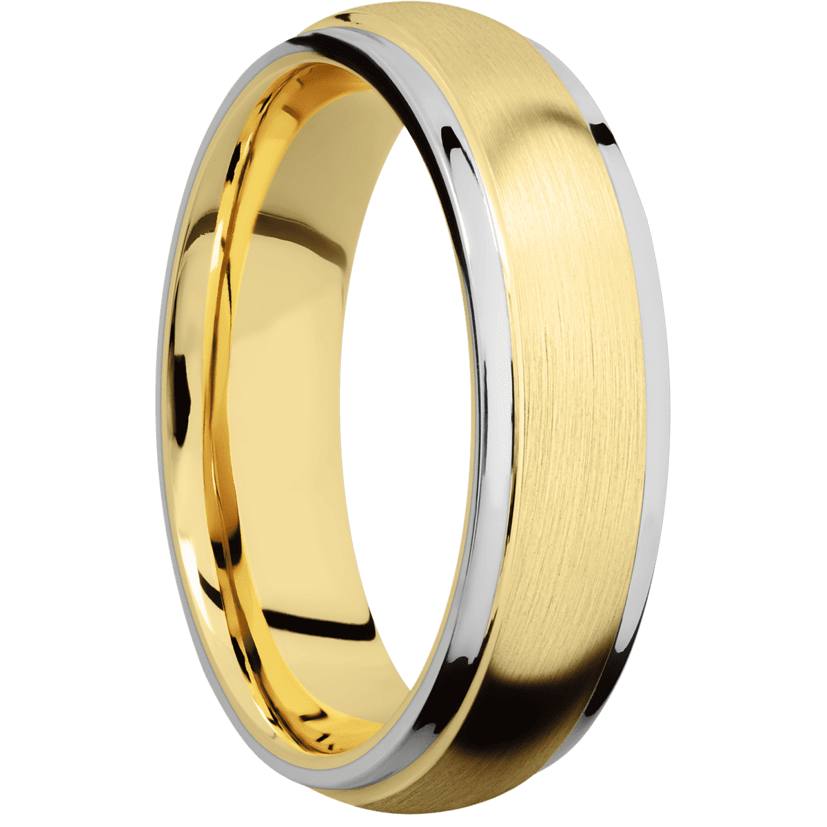 18K Yellow Gold + Satin , Polish Finish