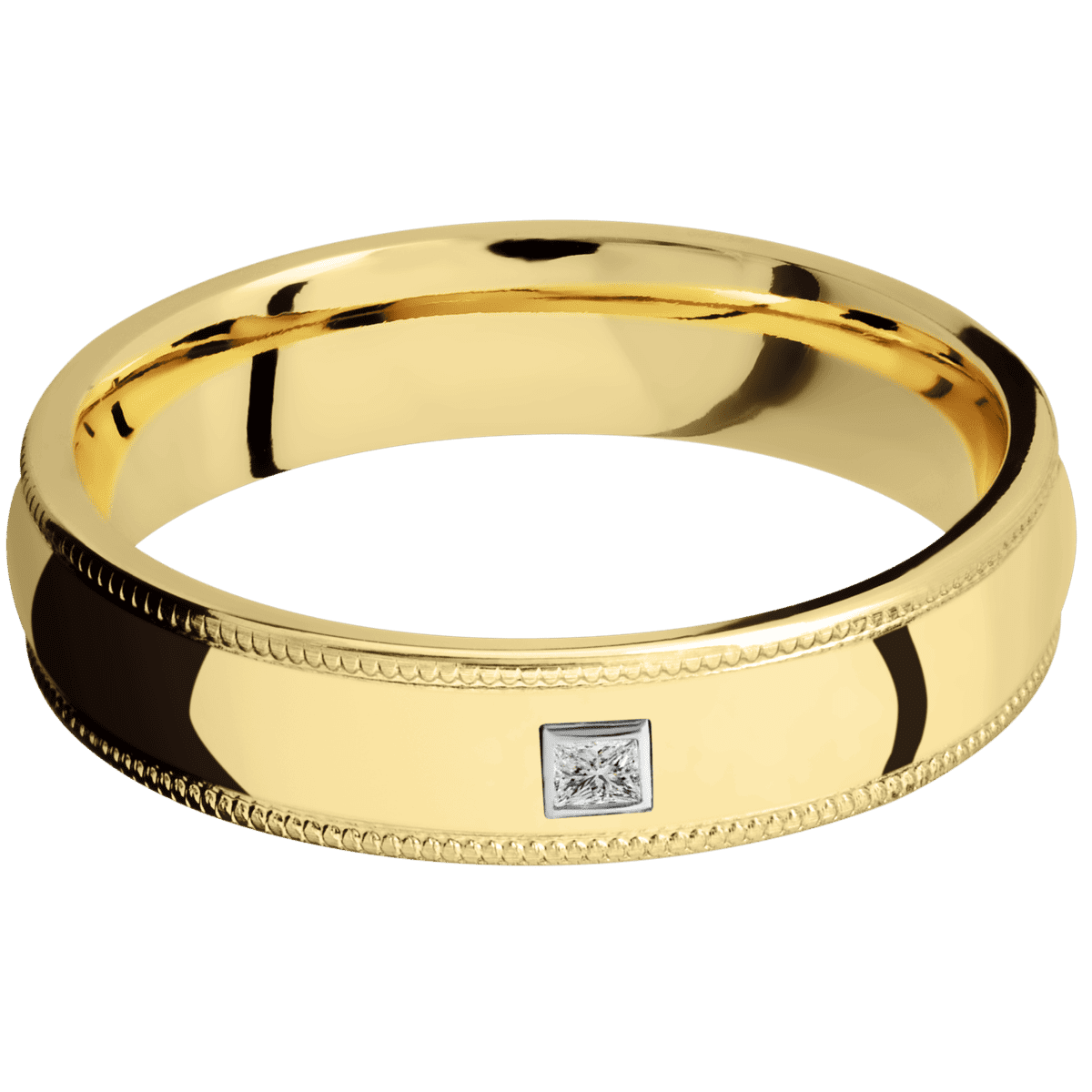 14K Yellow Gold + Polish Finish