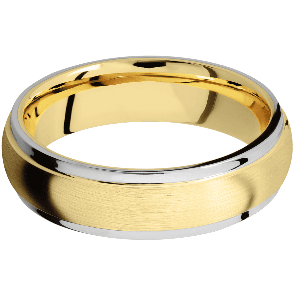 18K Yellow Gold + Satin , Polish Finish