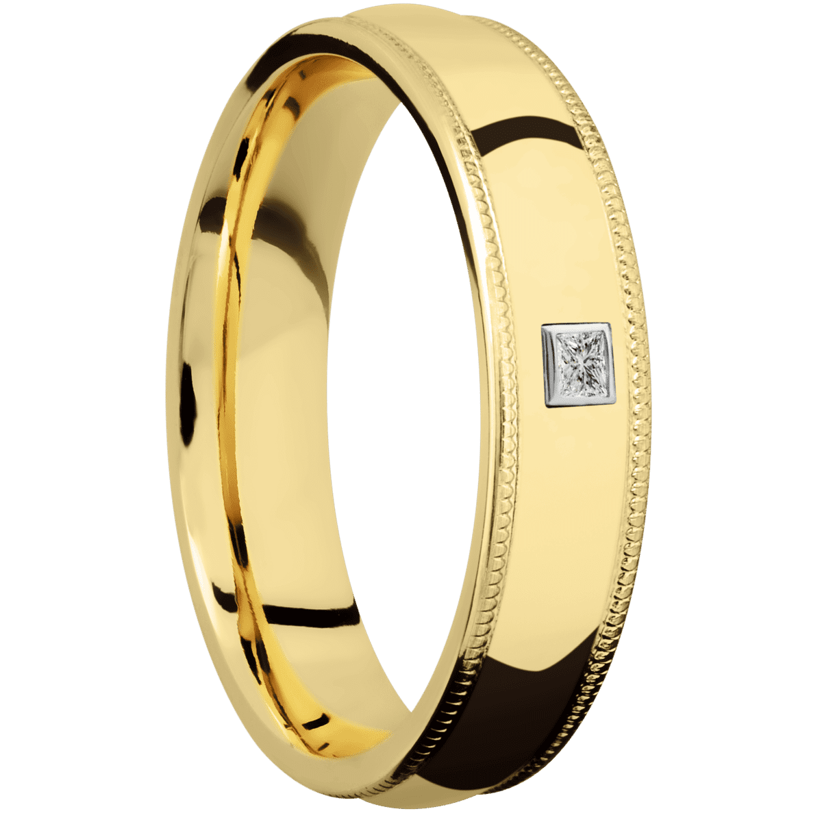14K Yellow Gold + Polish Finish