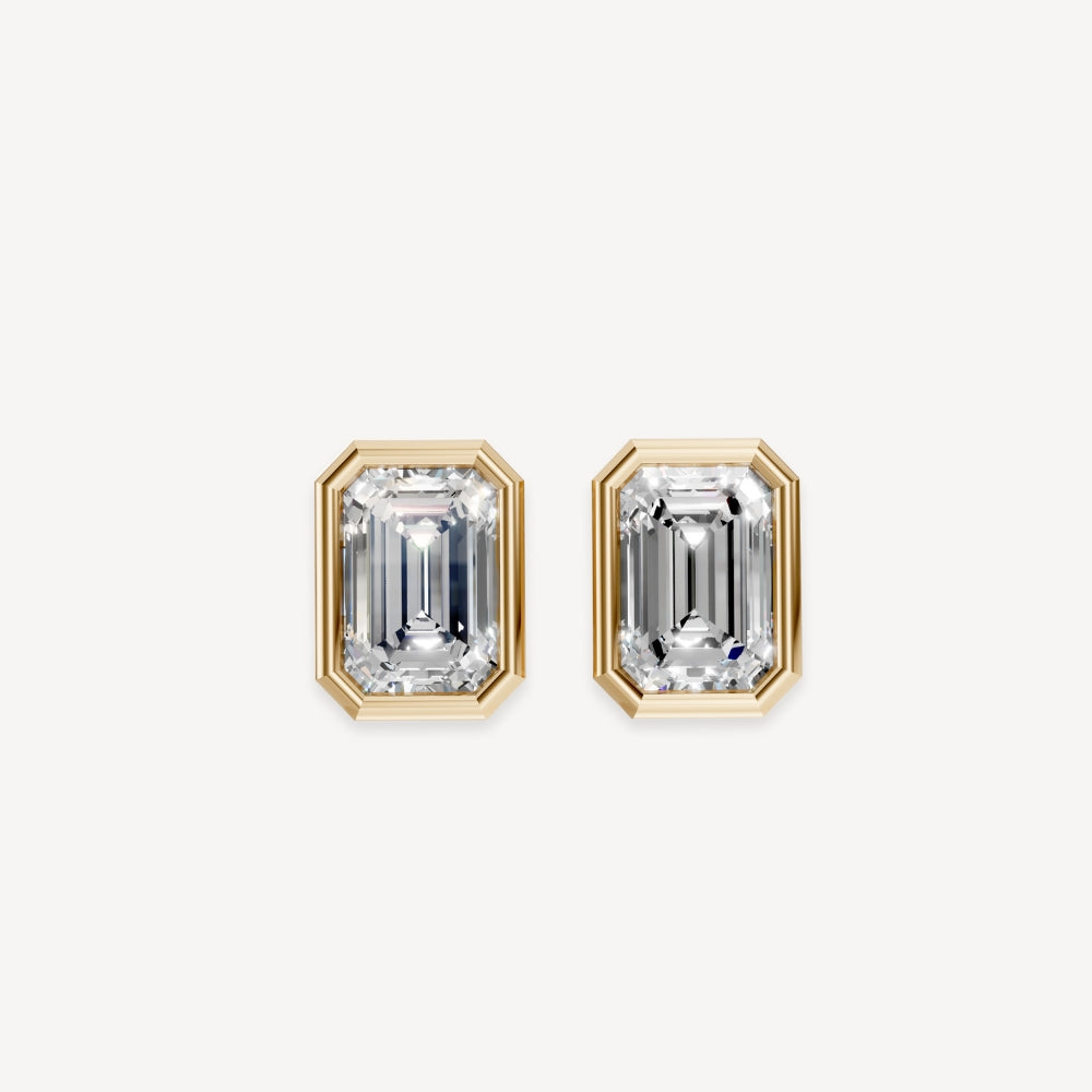 Bezel Studs- Emerald