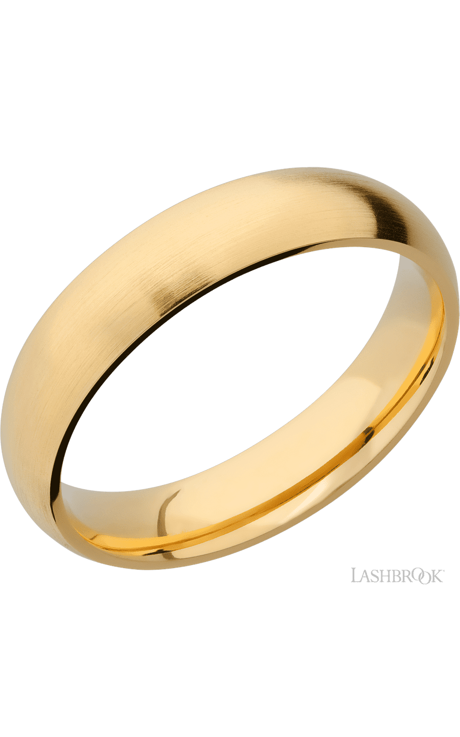 5 mm wide Domed 14K Yellow Gold band.