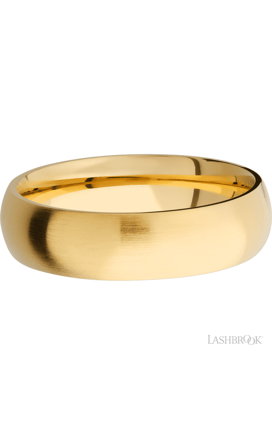 6 mm wide Domed 14K Yellow Gold band.