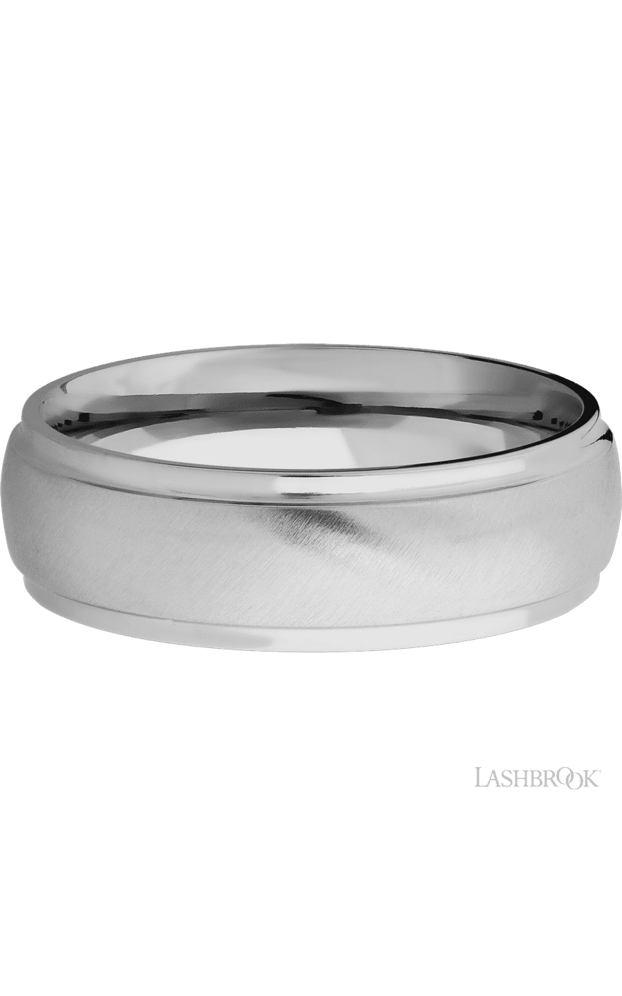 7 mm wide Domed Stepped Down Edges Titanium band.
