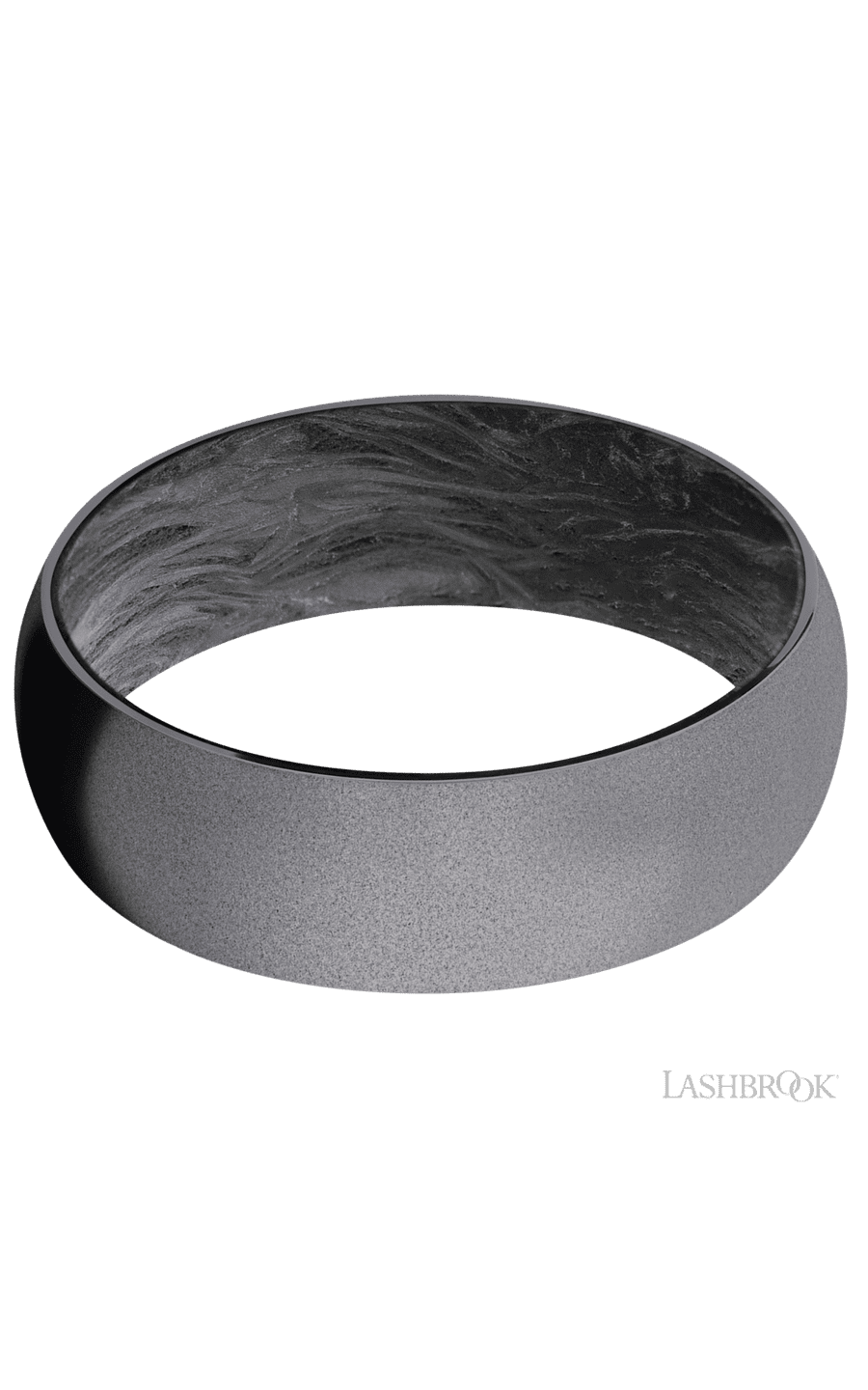 7 mm wide Domed Tantalum band featuring a Forged Carbon Fiber sleeve.
