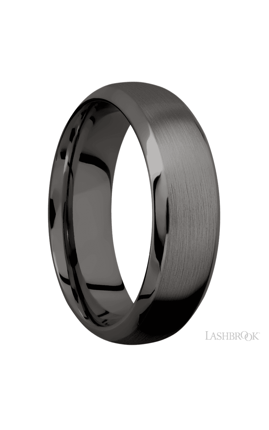 7 mm wide Domed Bevel Tantalum Noir band.