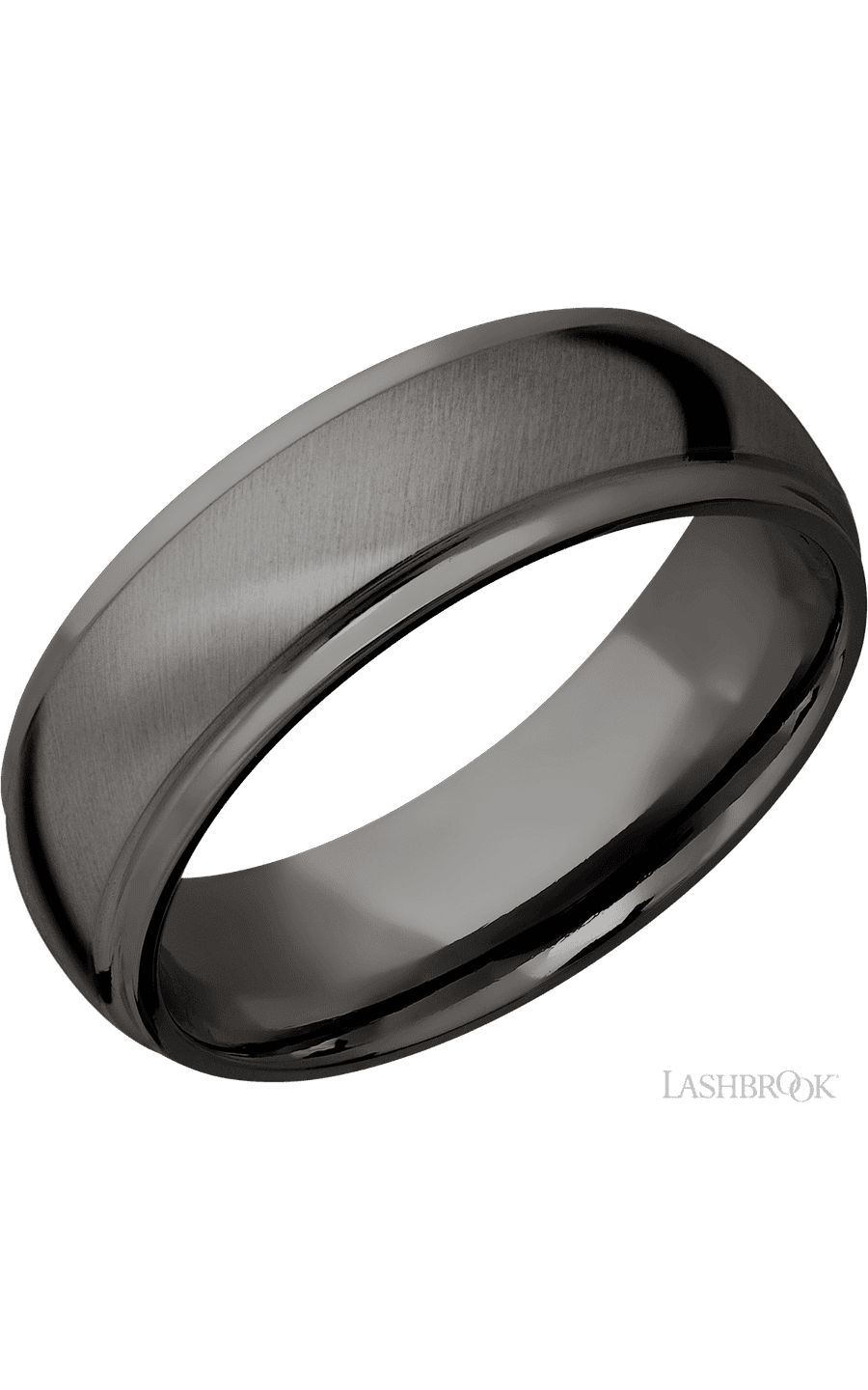 7 mm wide Domed Stepped Down Edges Tantalum Noir band.