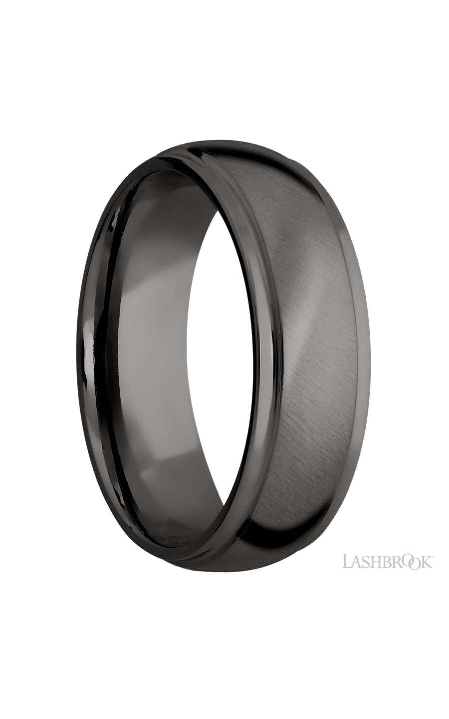7 mm wide Domed Stepped Down Edges Tantalum Noir band.
