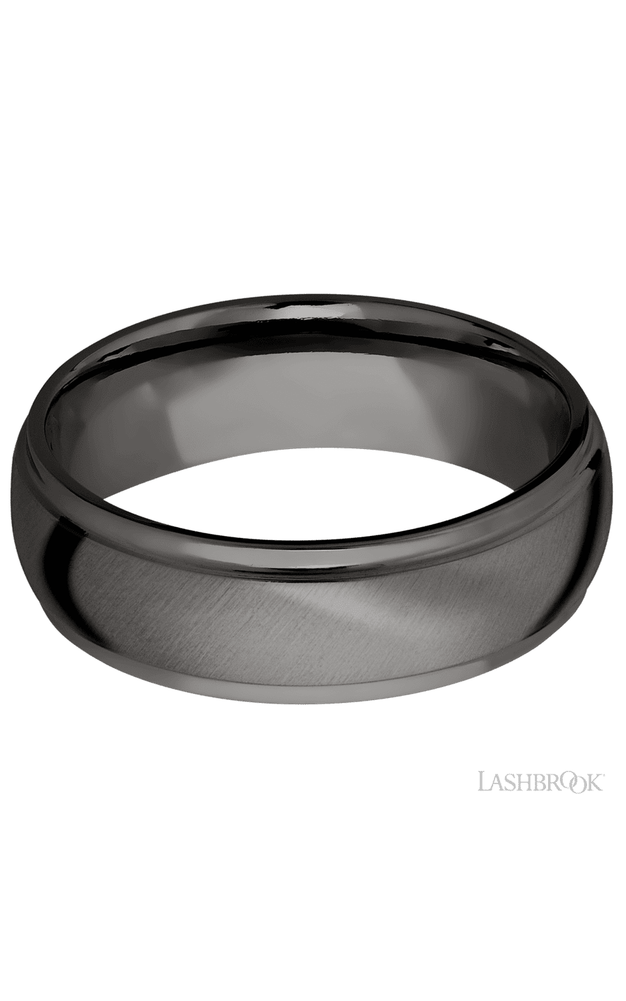 7 mm wide Domed Stepped Down Edges Tantalum Noir band.