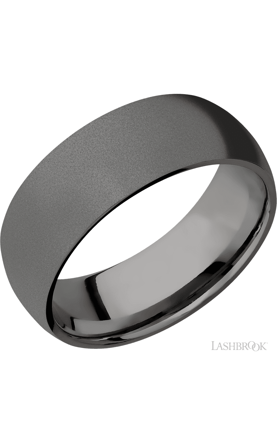 8 mm wide Domed Tantalum Noir band.