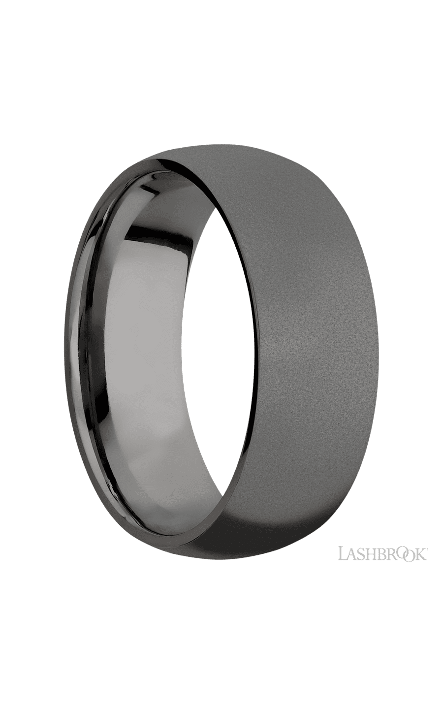 8 mm wide Domed Tantalum Noir band.