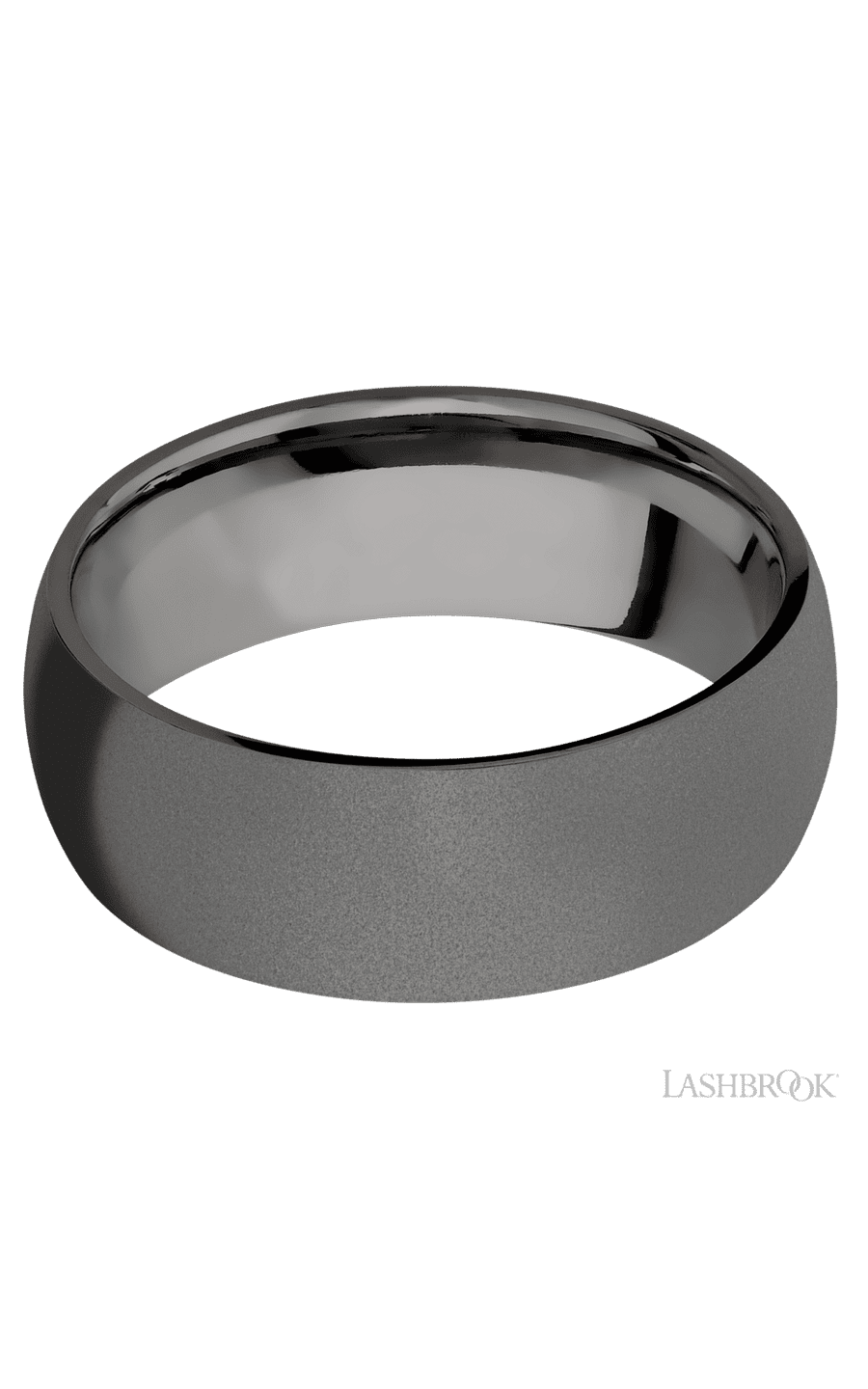 8 mm wide Domed Tantalum Noir band.