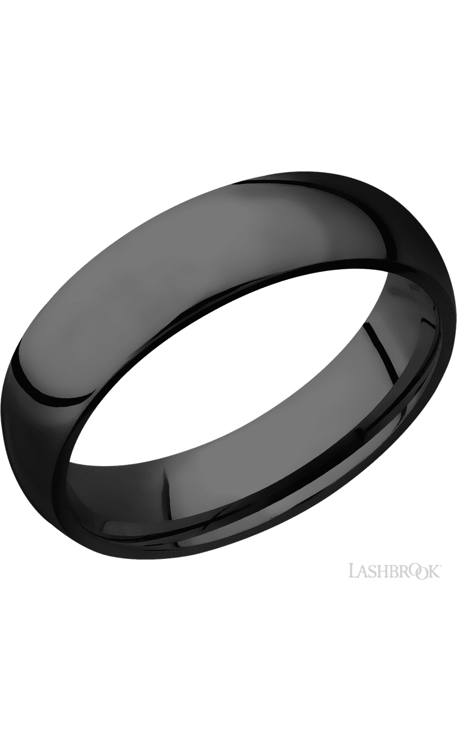 6 mm wide Domed Zirconium band.