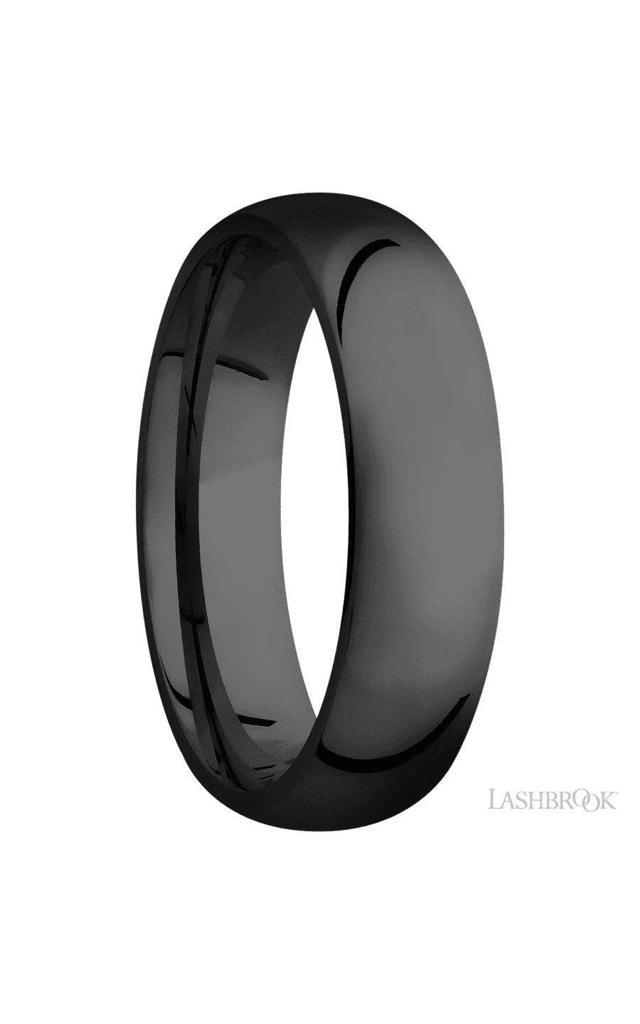6 mm wide Domed Zirconium band.