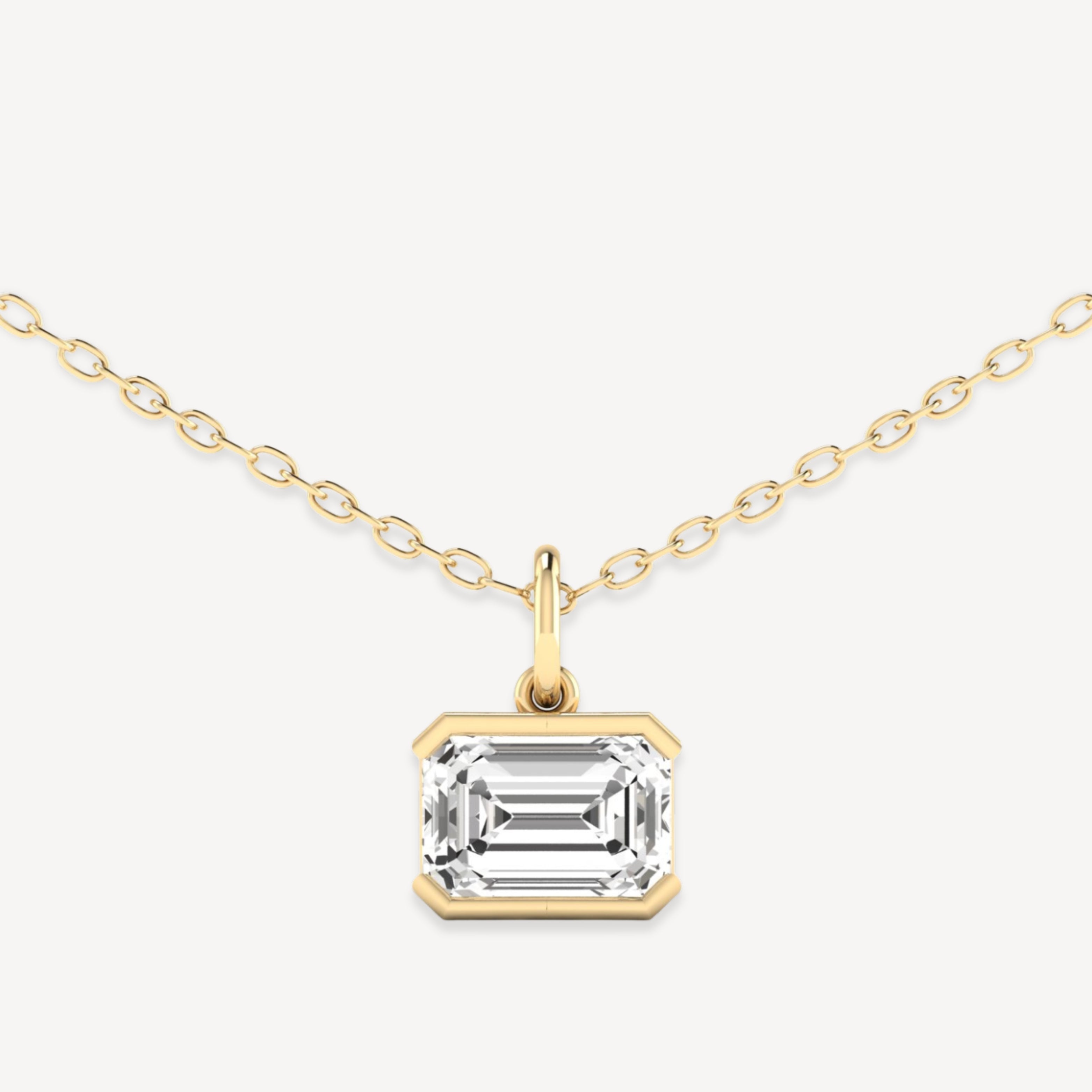 Half Bezel Pendant- Emerald