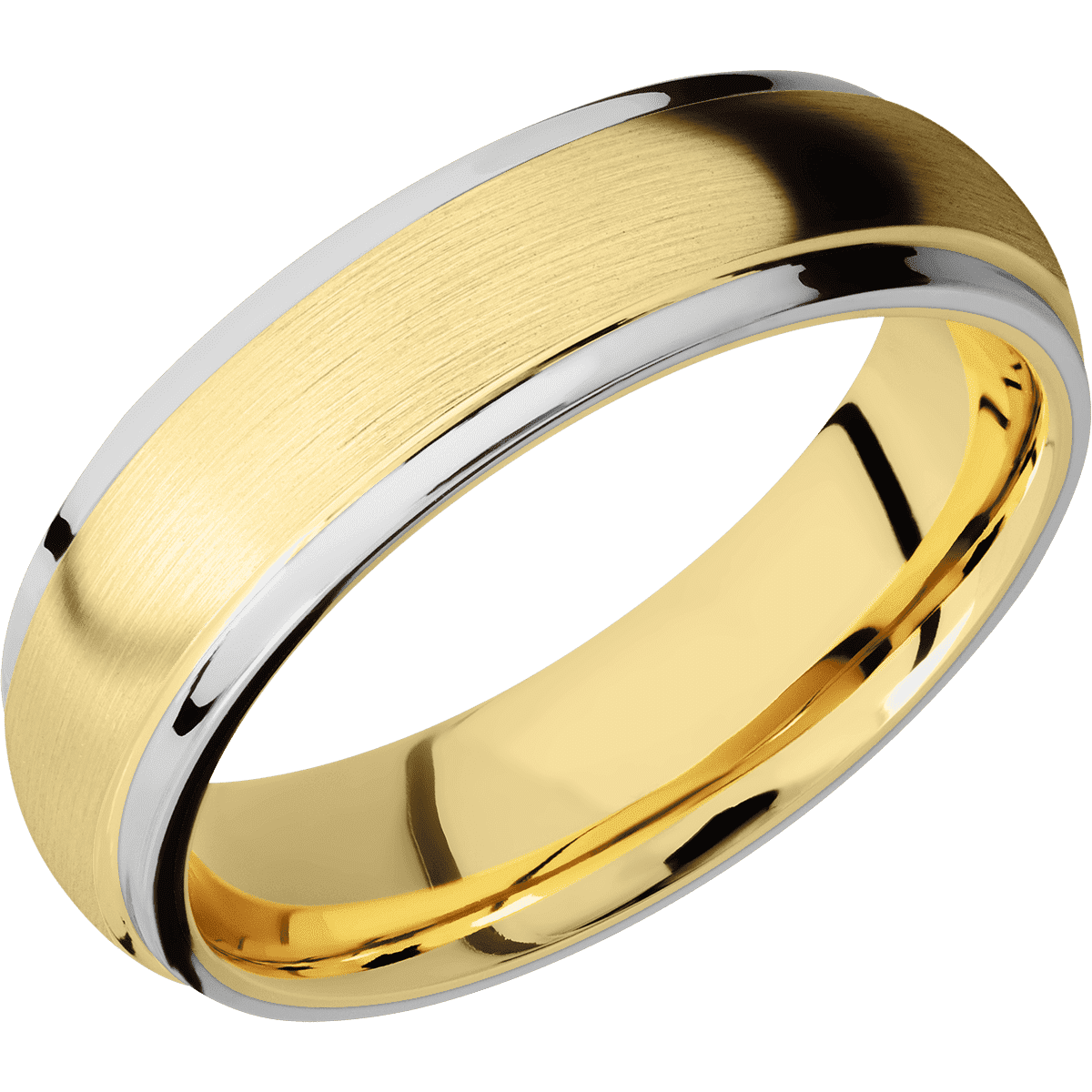 18K Yellow Gold + Satin , Polish Finish