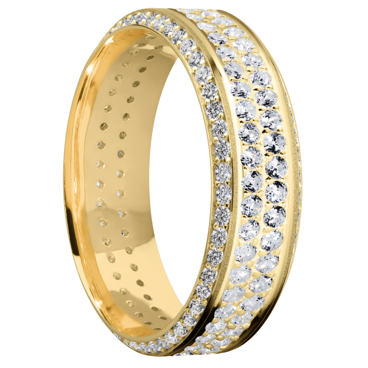 14K Yellow Gold + Sand , Polish Finish