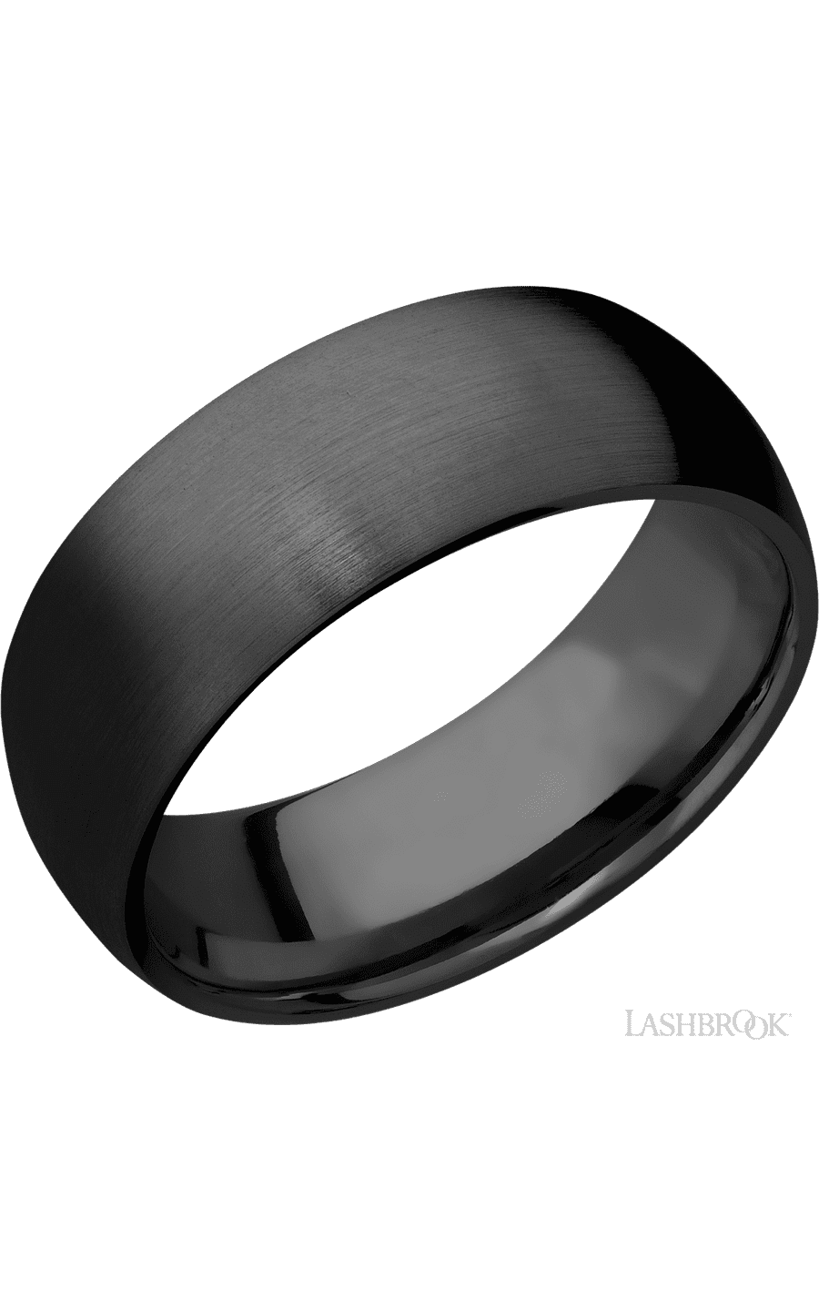8 mm wide Domed Zirconium band.