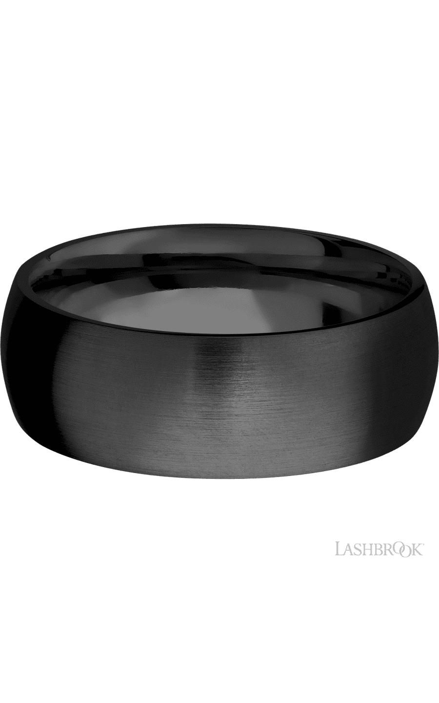 8 mm wide Domed Zirconium band.