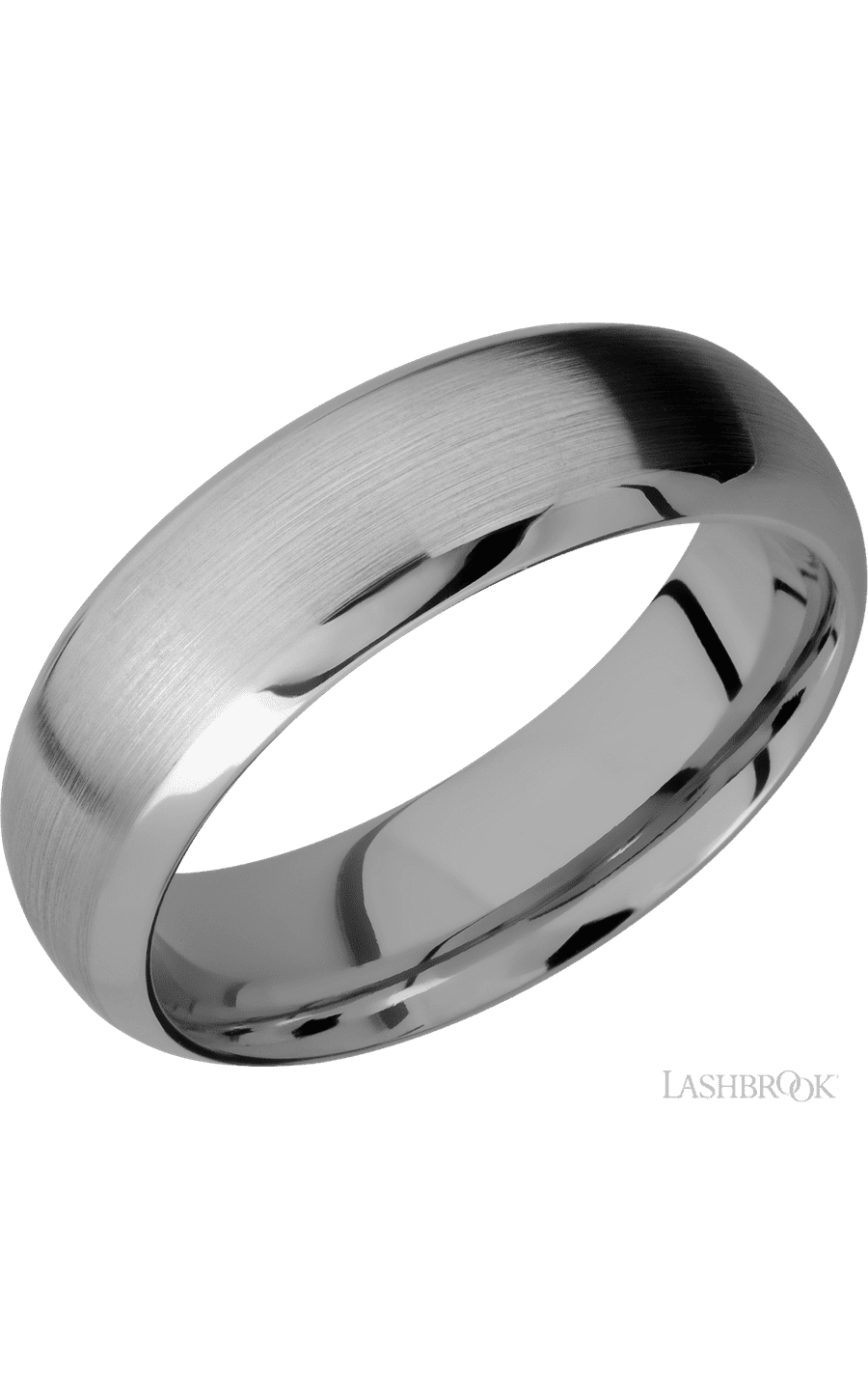 7 mm wide Domed Bevel Titanium band.