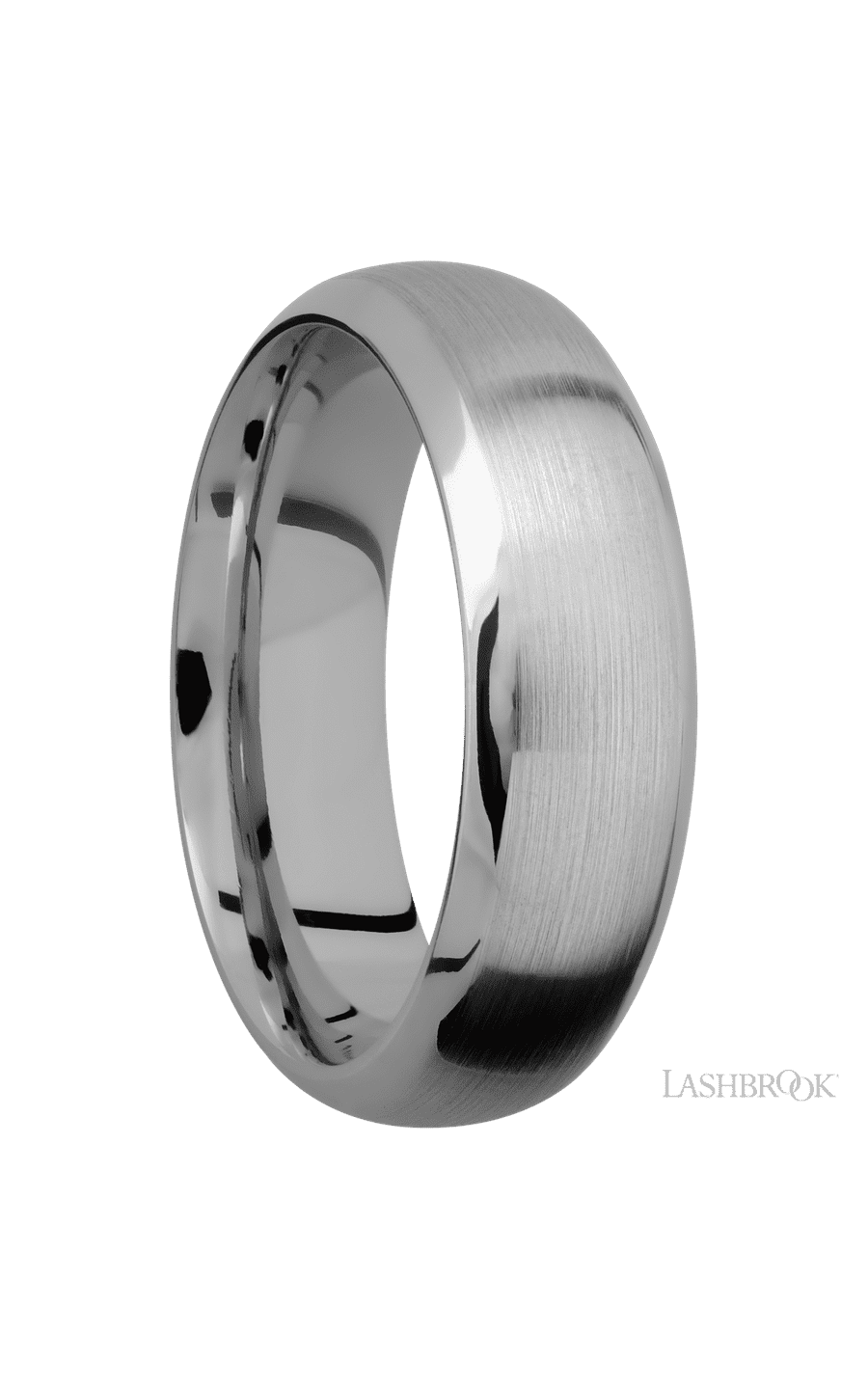 7 mm wide Domed Bevel Titanium band.