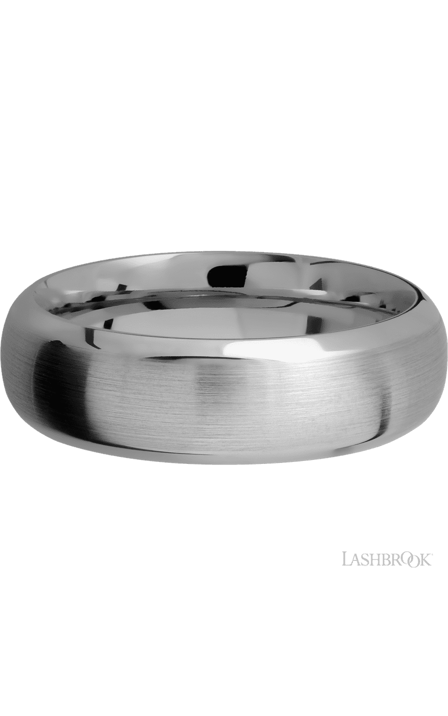 7 mm wide Domed Bevel Titanium band.